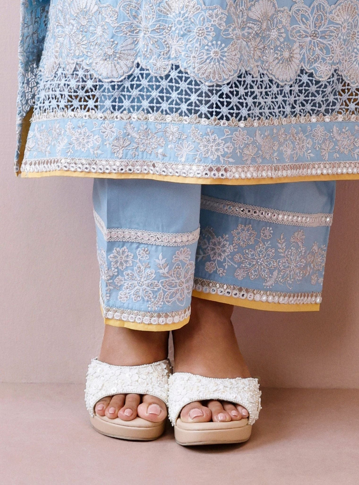 Peony Off White Vegan Wedge Heel