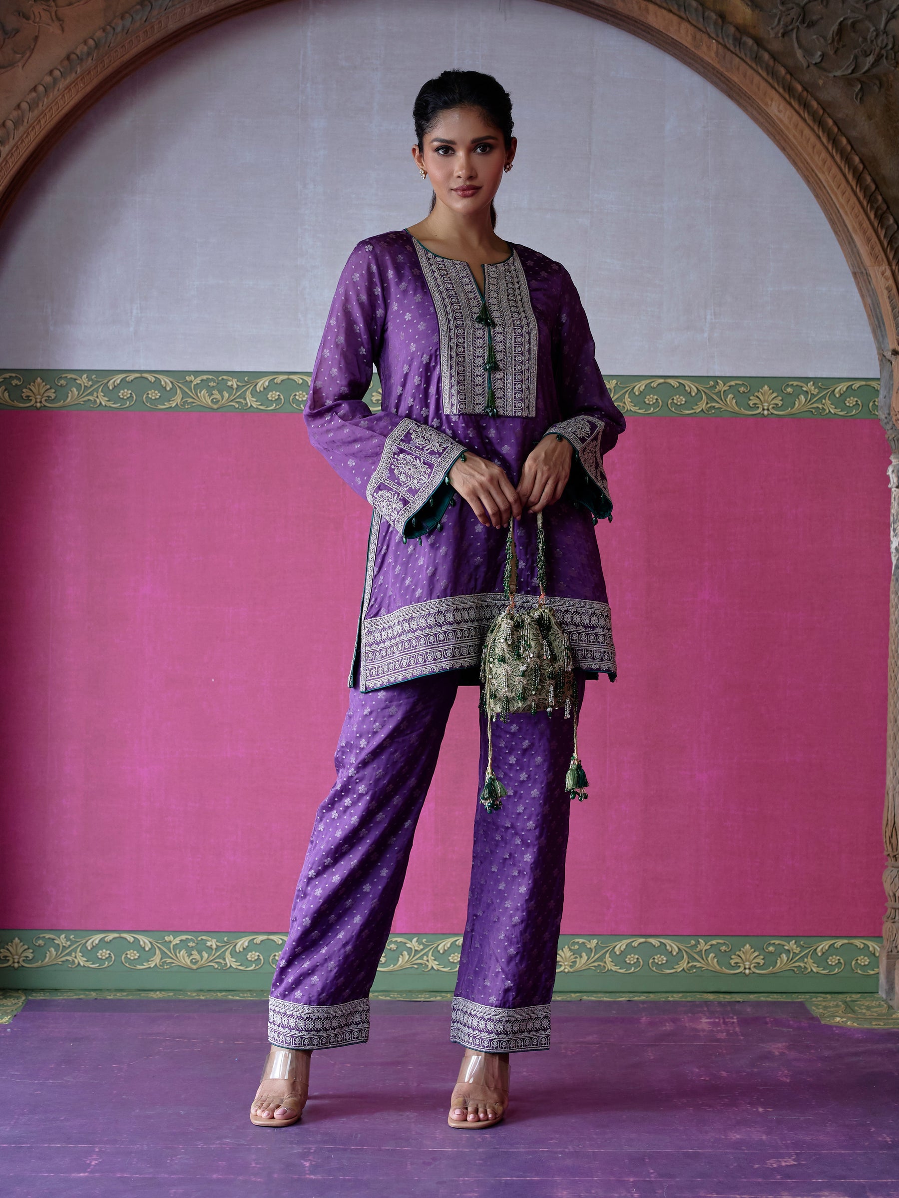 Elara Banarasi Purple Co-ord Set