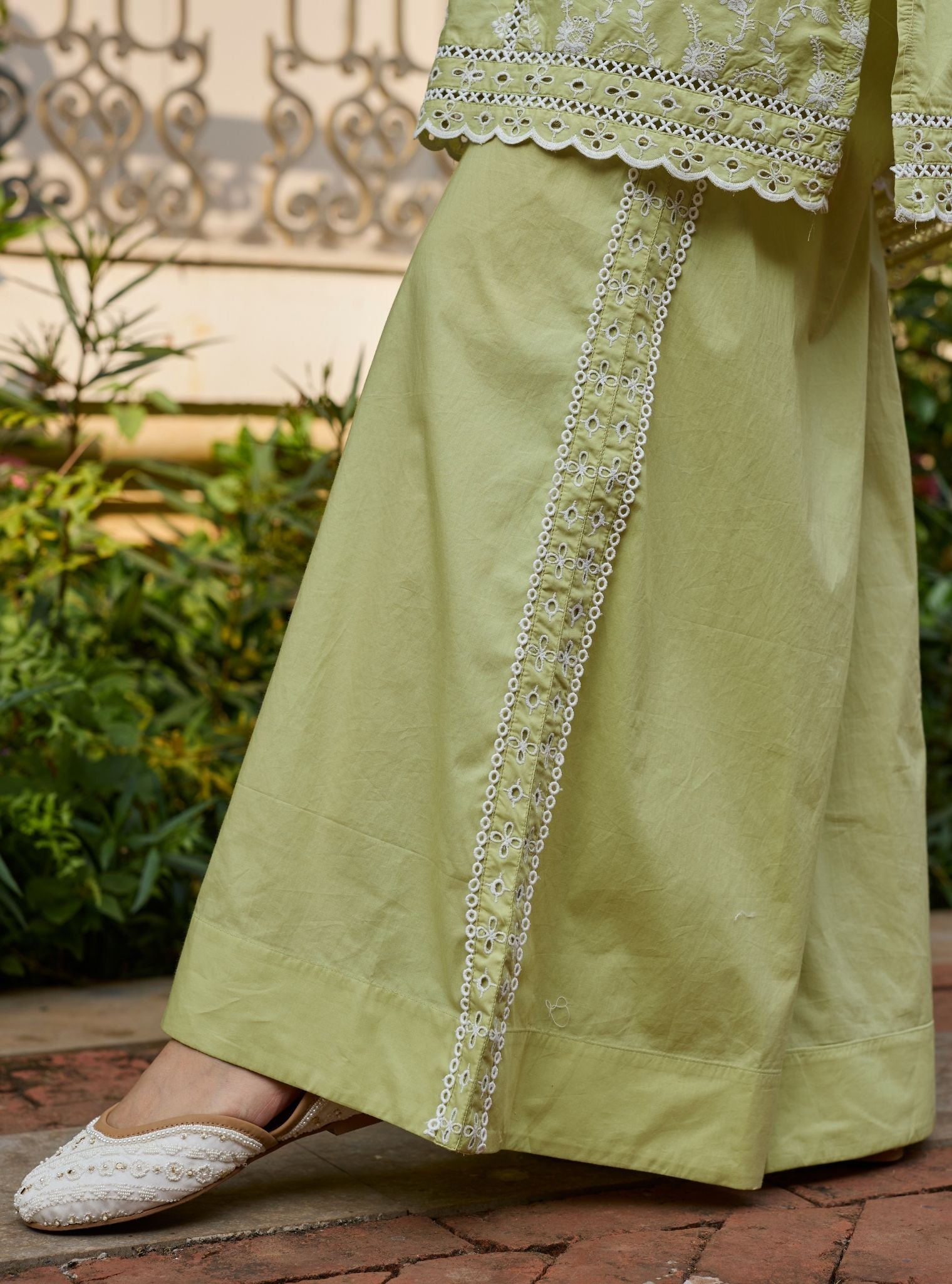 Enao Supima Cotton Lime Short Kurta Set