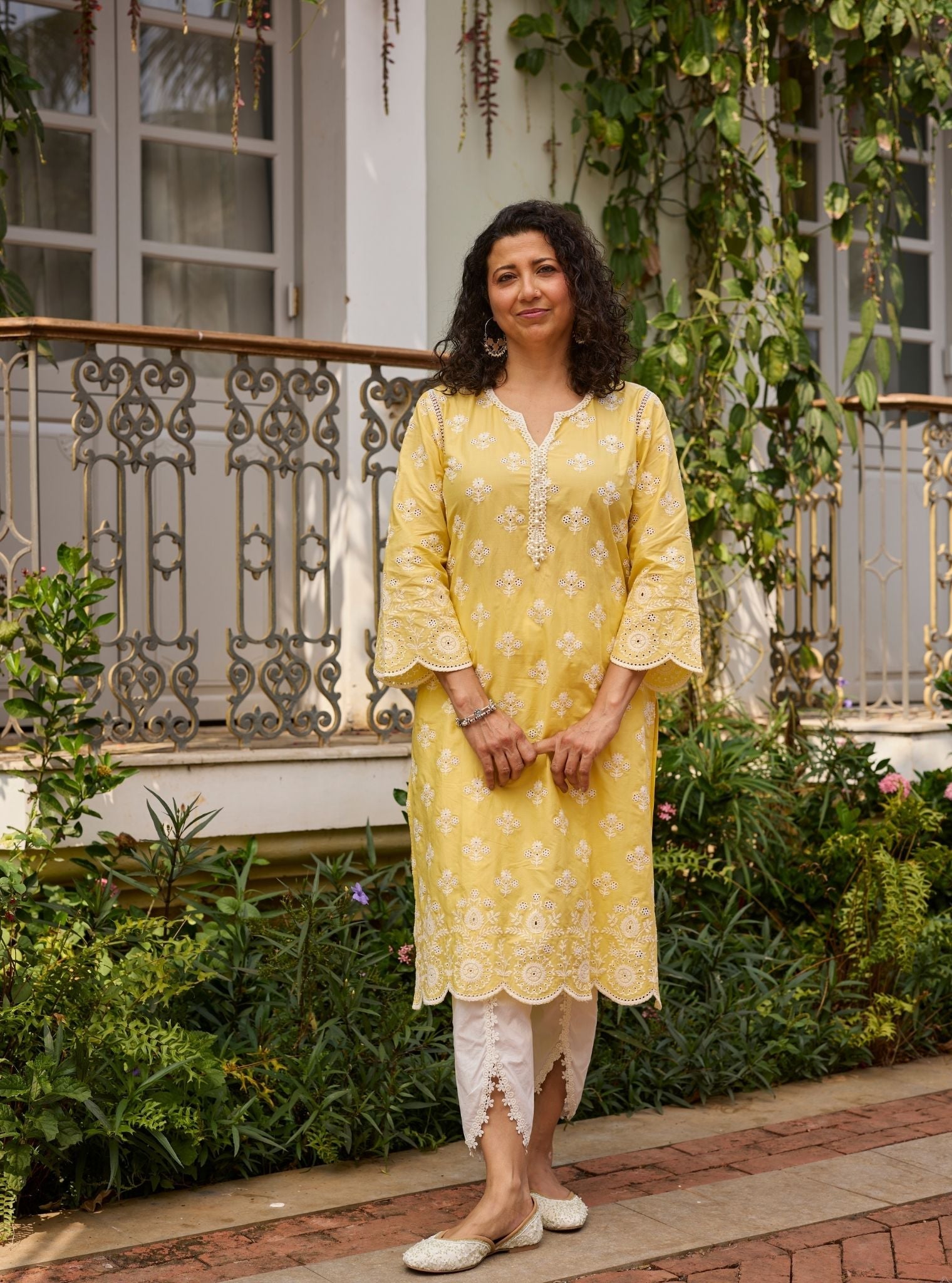 Arpora Supima Cotton Yellow Kurta Set