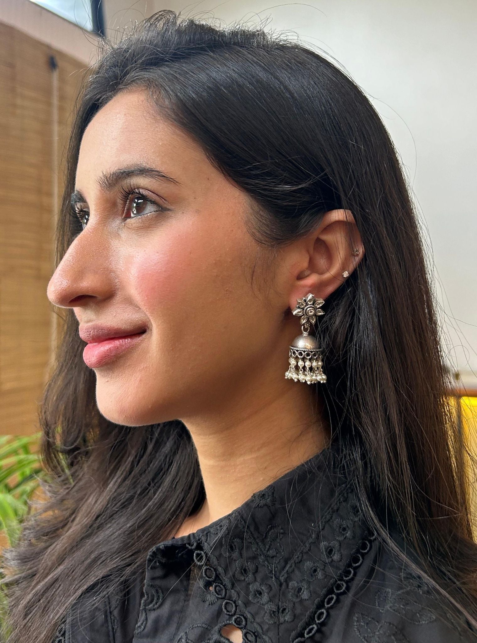Pure Silver Snehi Jhumki