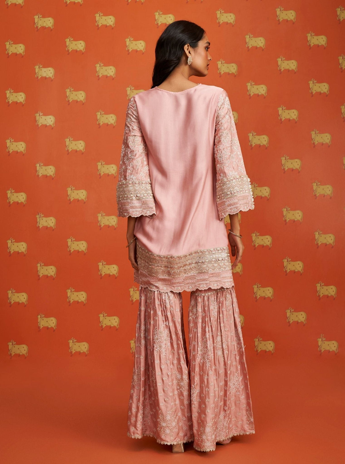 Briar Cupro Satin Pink Kurta Set
