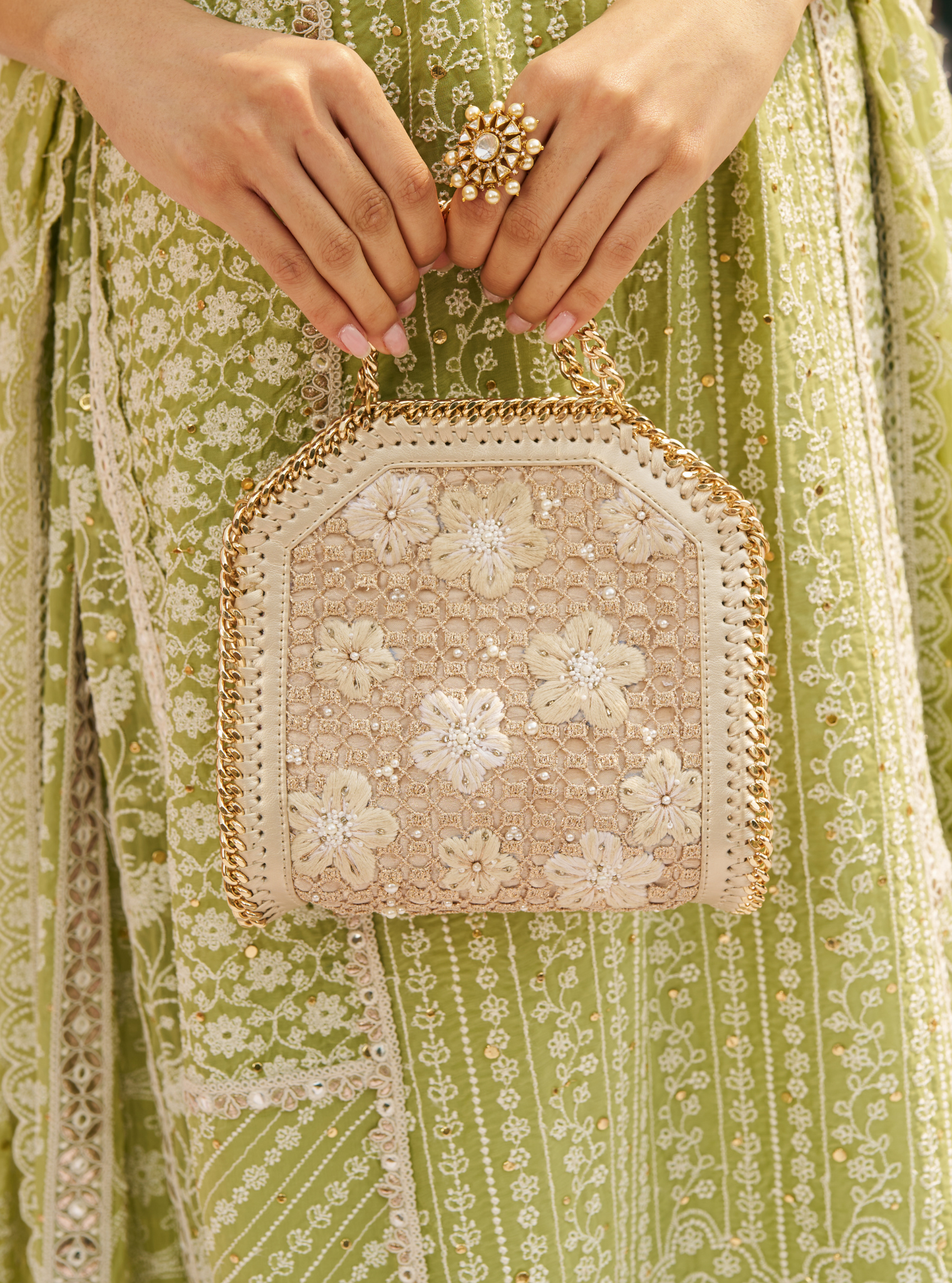 Sabrina Light Gold Handbag