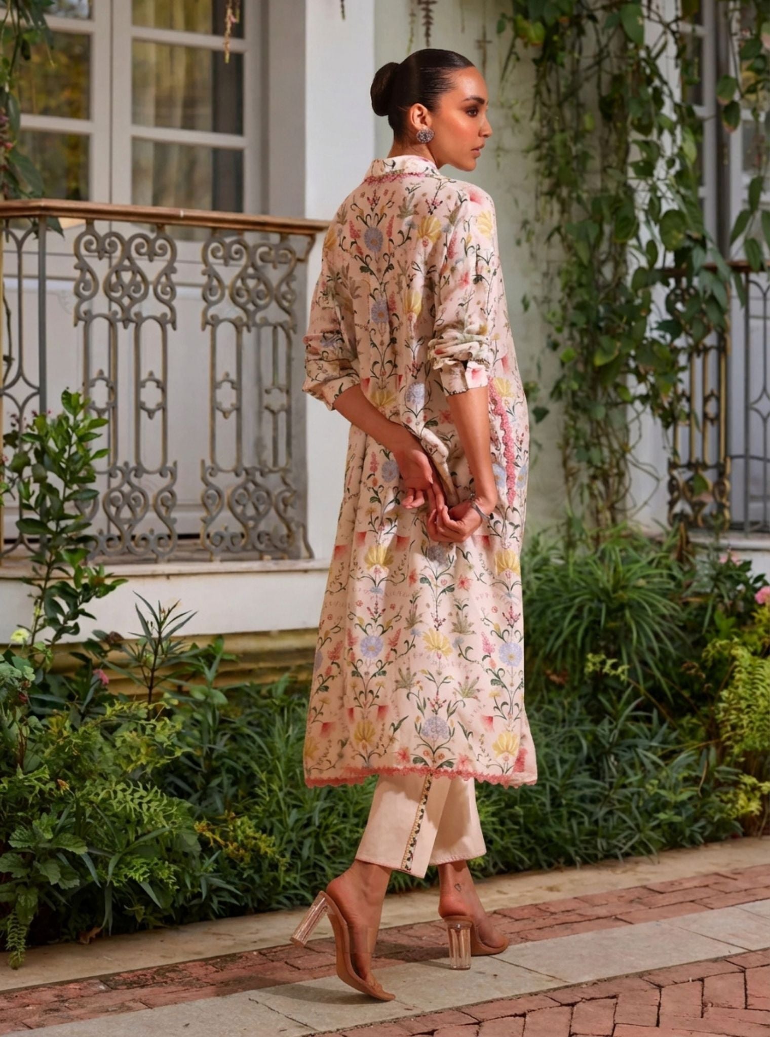 Sene Lawn Printed Off White Kurta Set