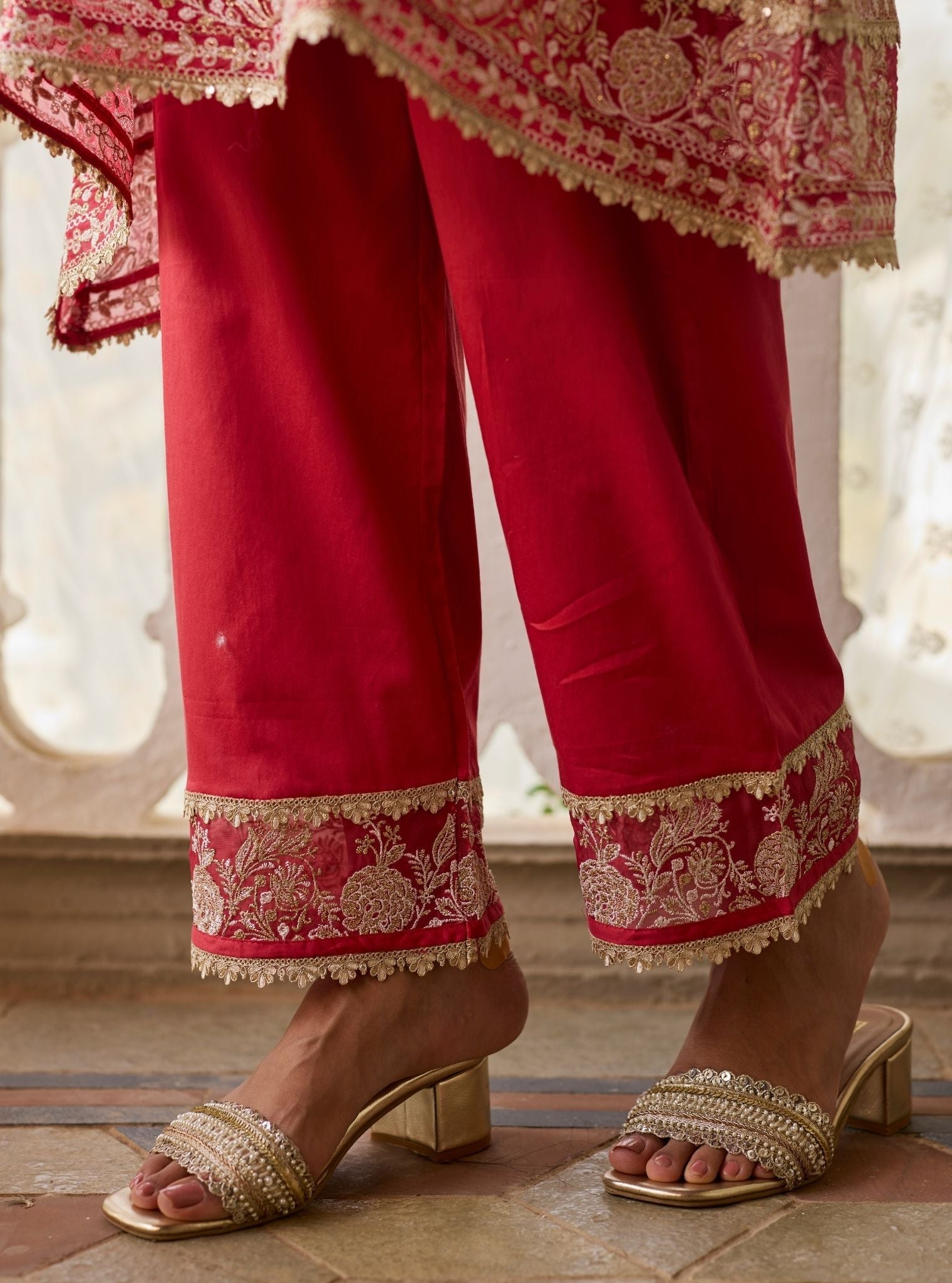 Suhana Organza Red Kurta Set