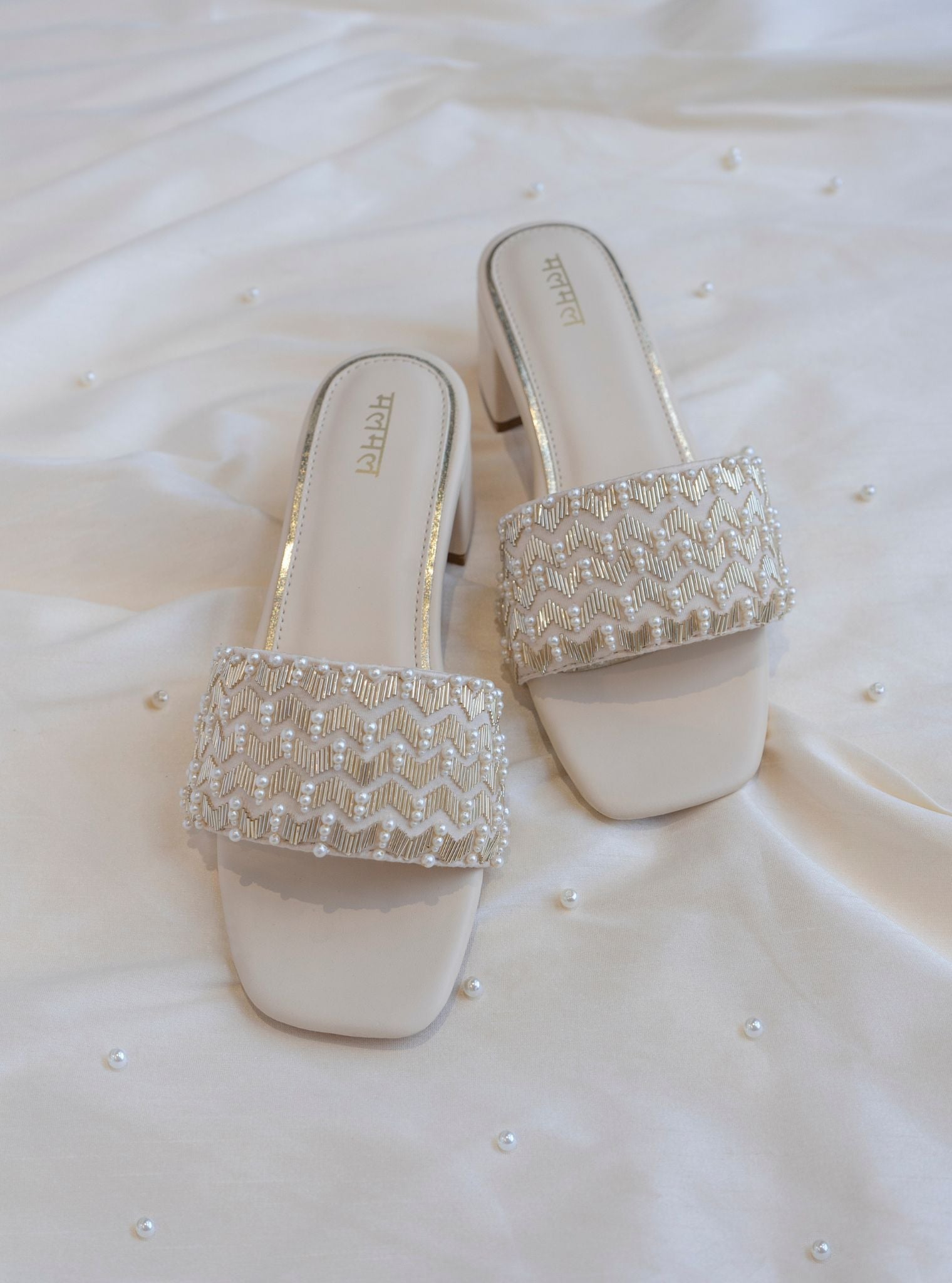 Mulmul Lata Light Gold Vegan Heel
