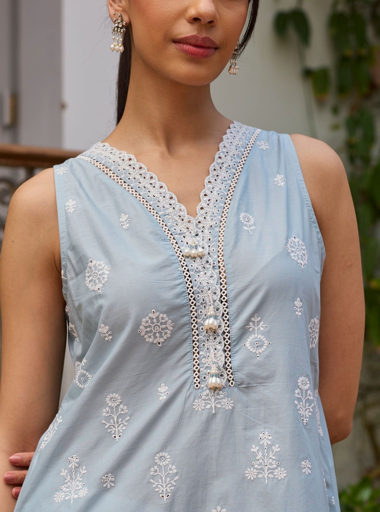 Zoa Supima Cotton Blue Kurta Set