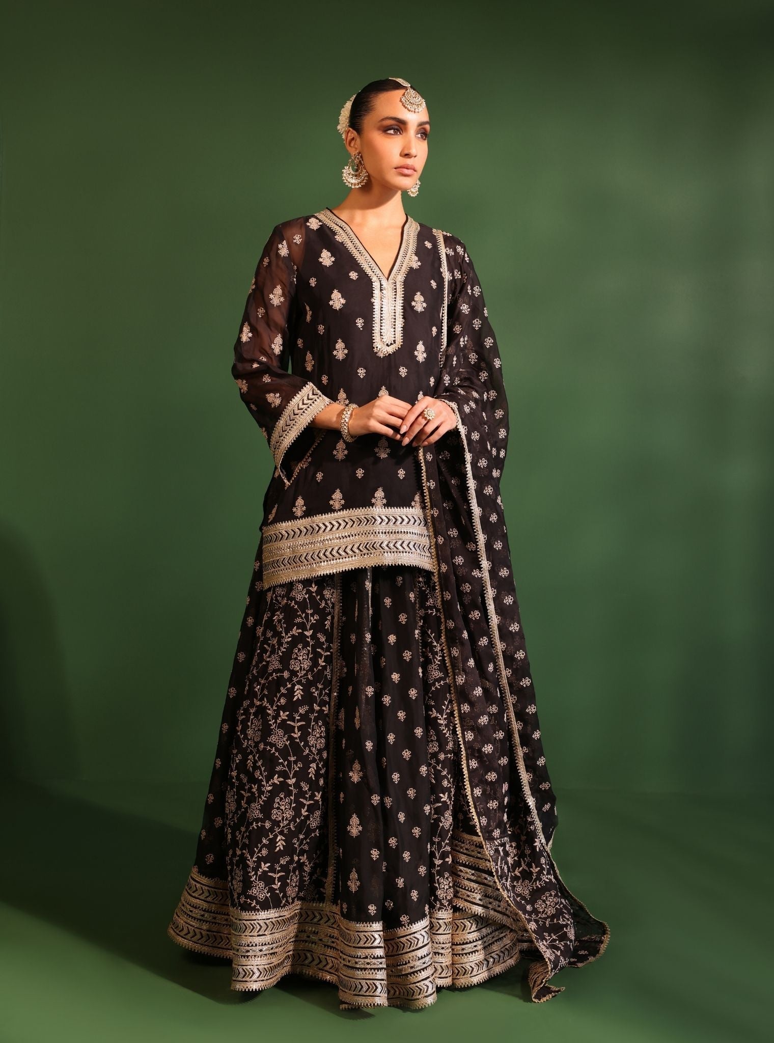 Mulmul Organza Tarang Black Dupatta