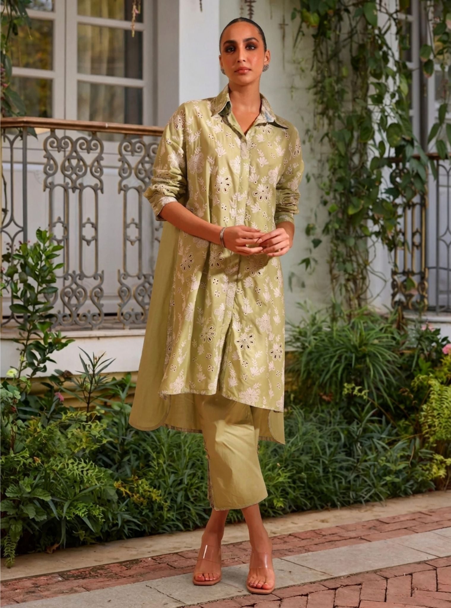 Niva Supima Cotton Green Long Co-ord Set