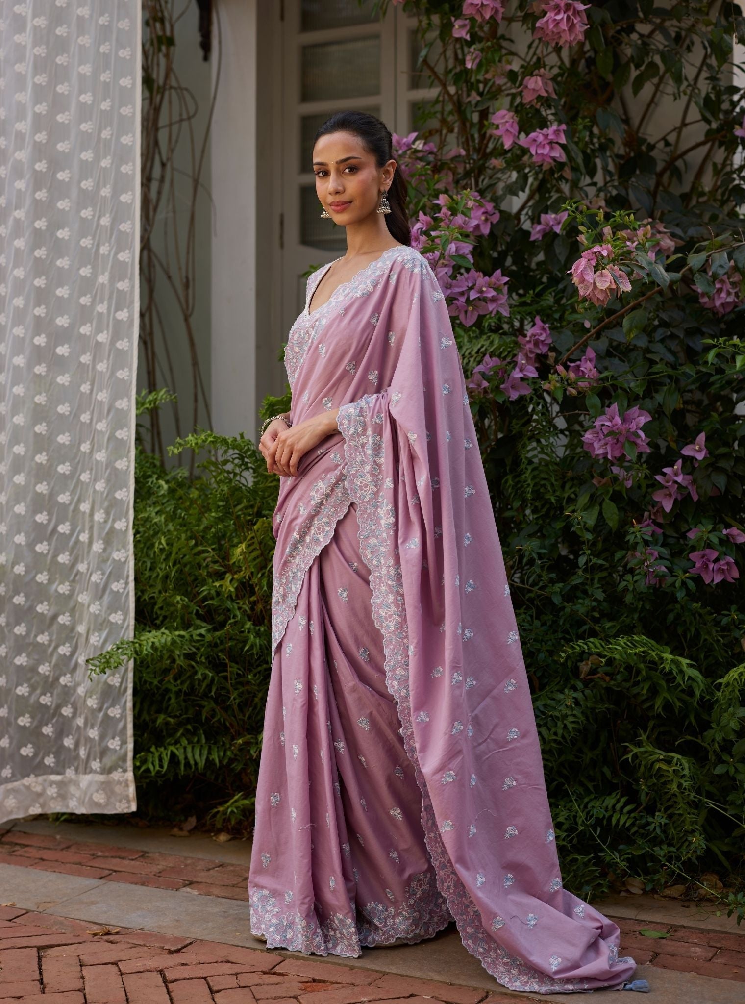 Rinae Supima Cotton Lilac Saree