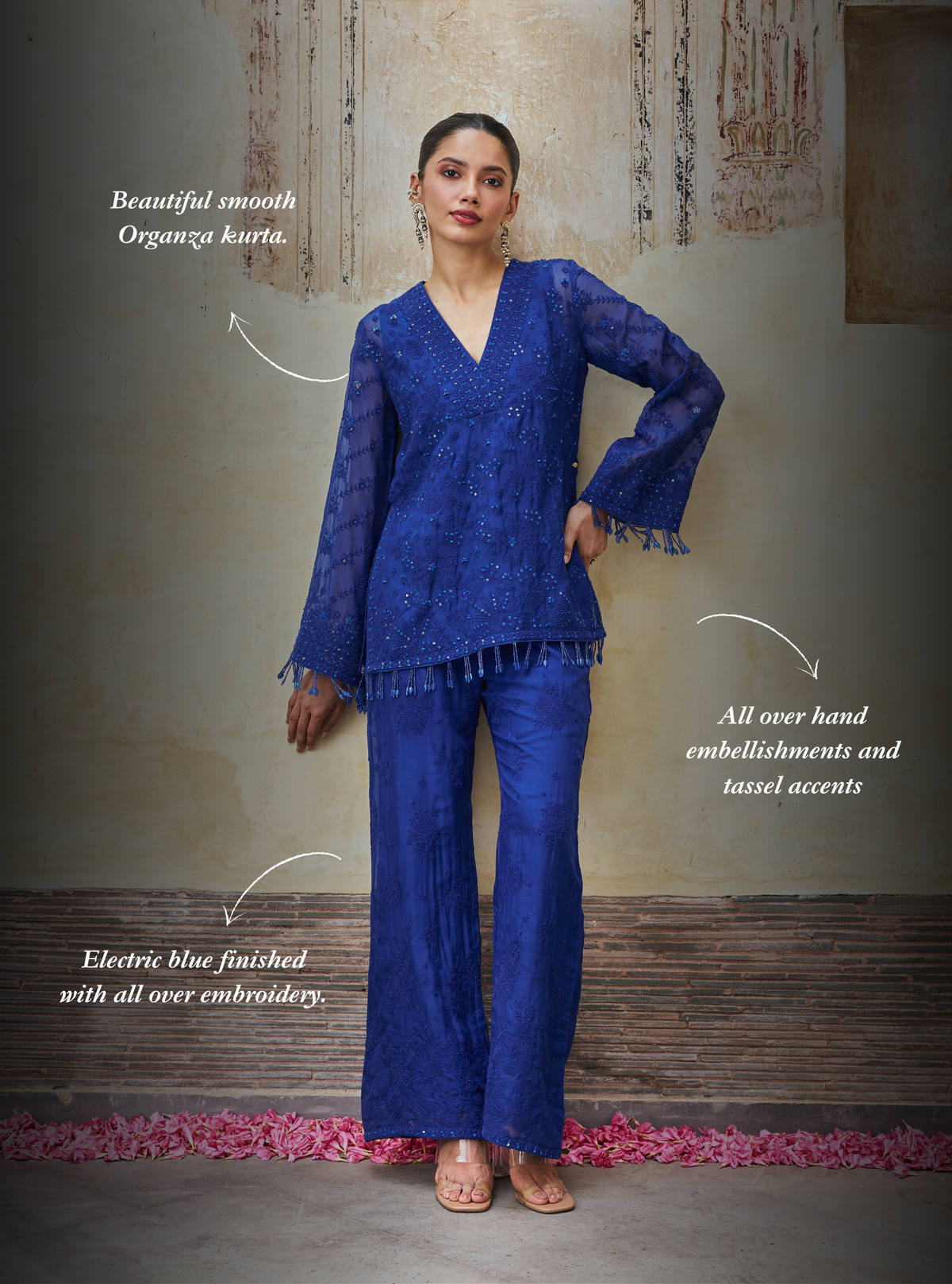 Reja Organza Electric Blue Co-ord Set