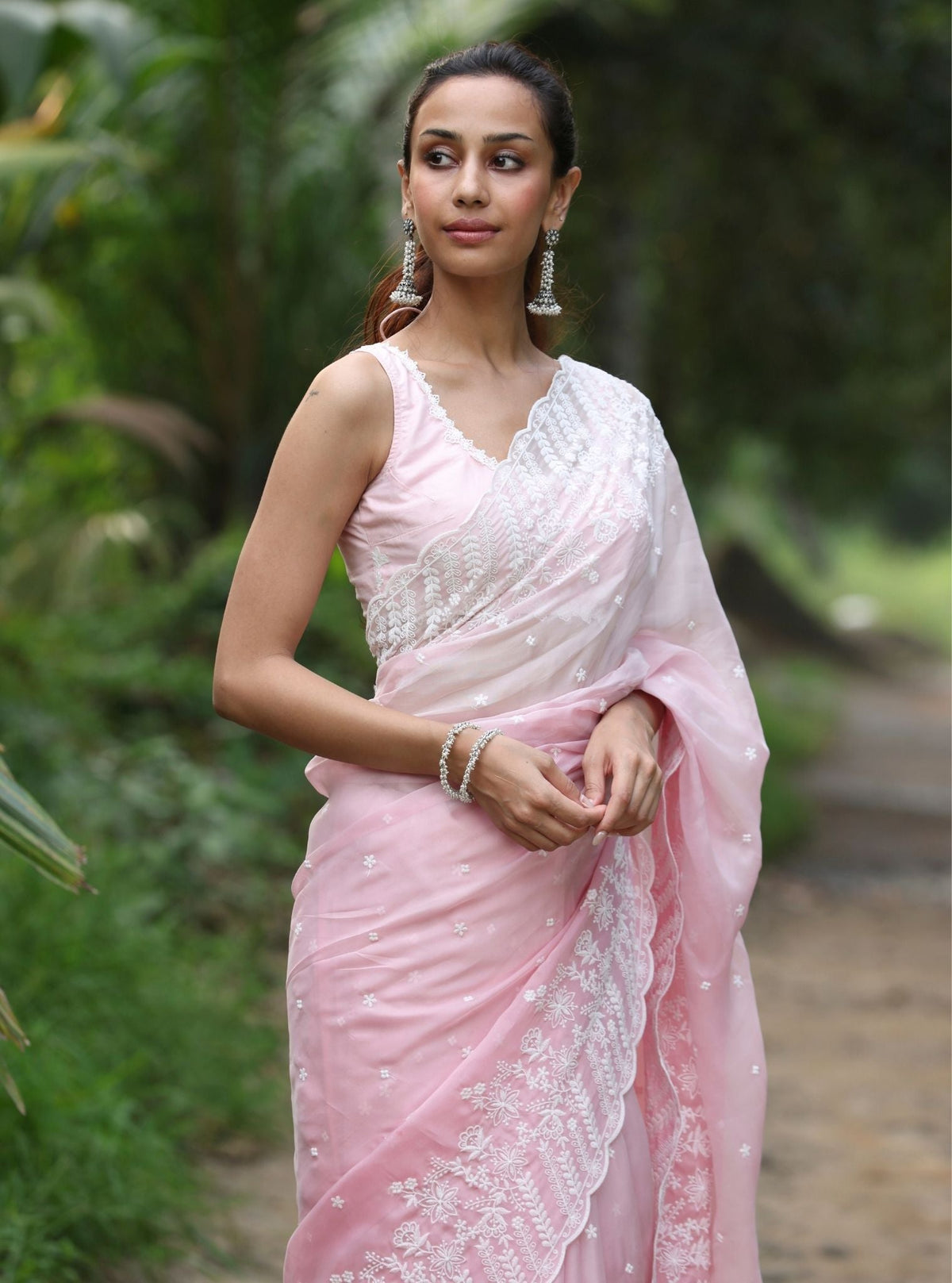 Roja Organza Ombre Pink Saree