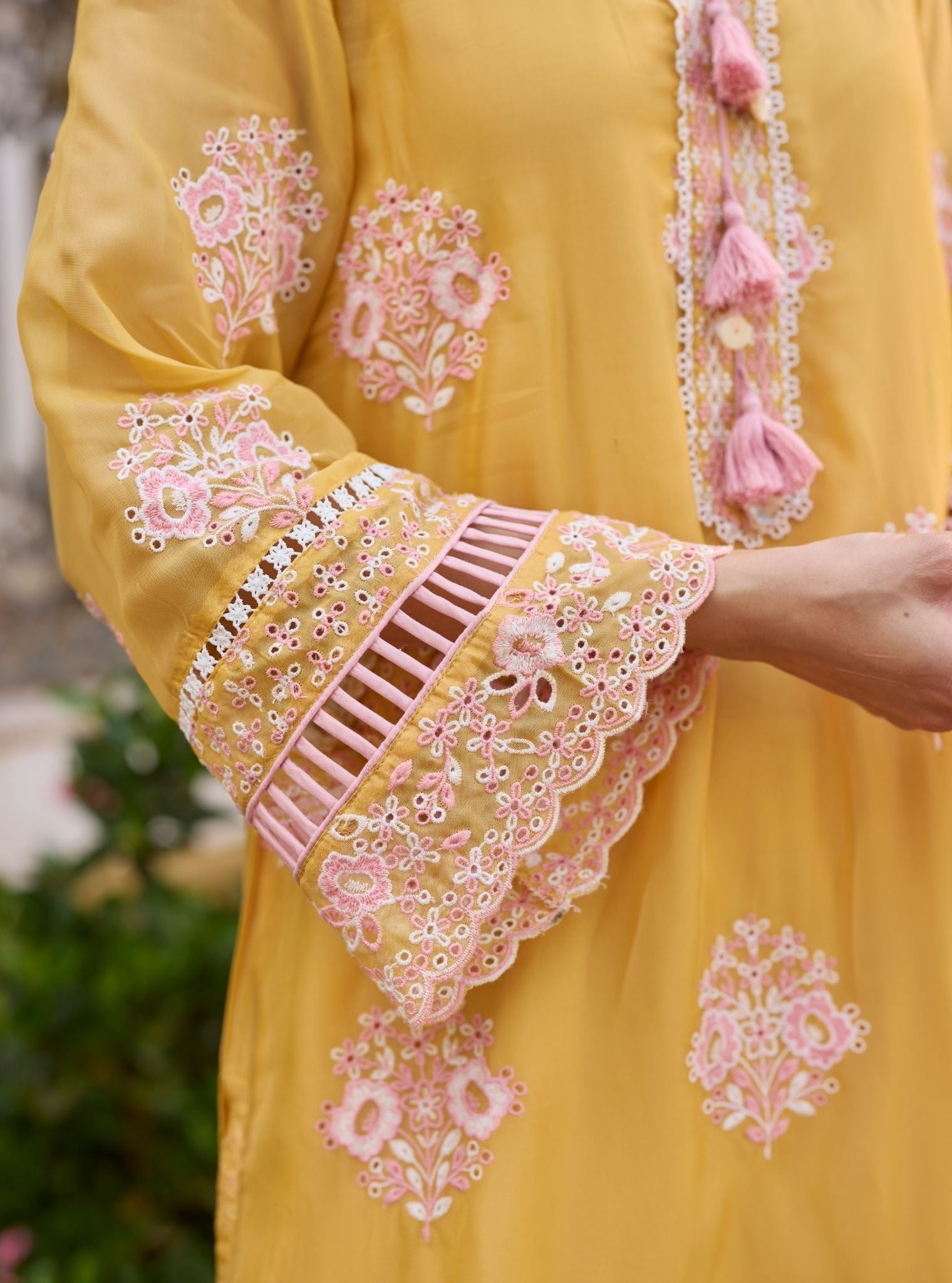 Suko Organza Yellow Kurta Set