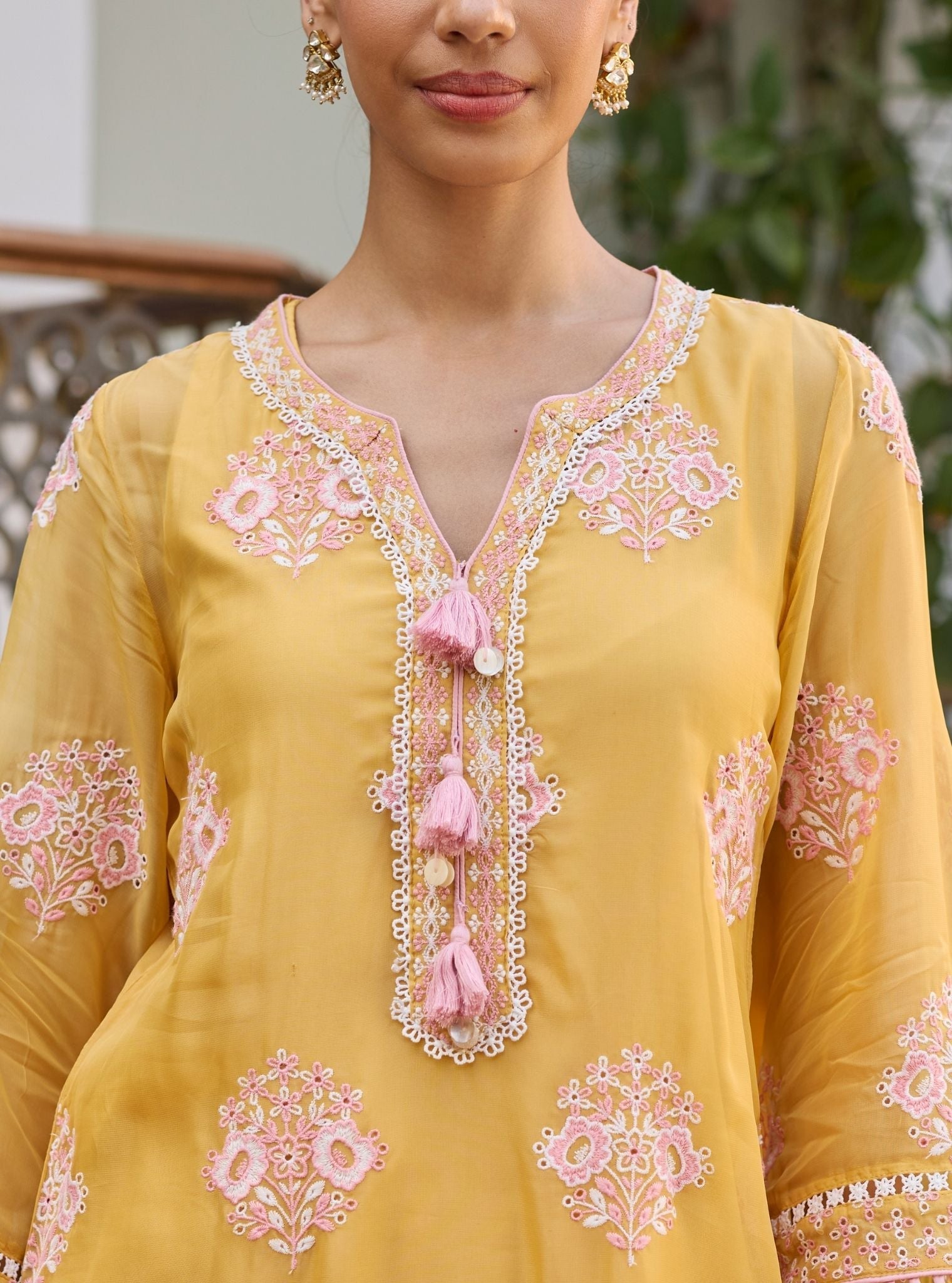 Suko Organza Yellow Kurta Set