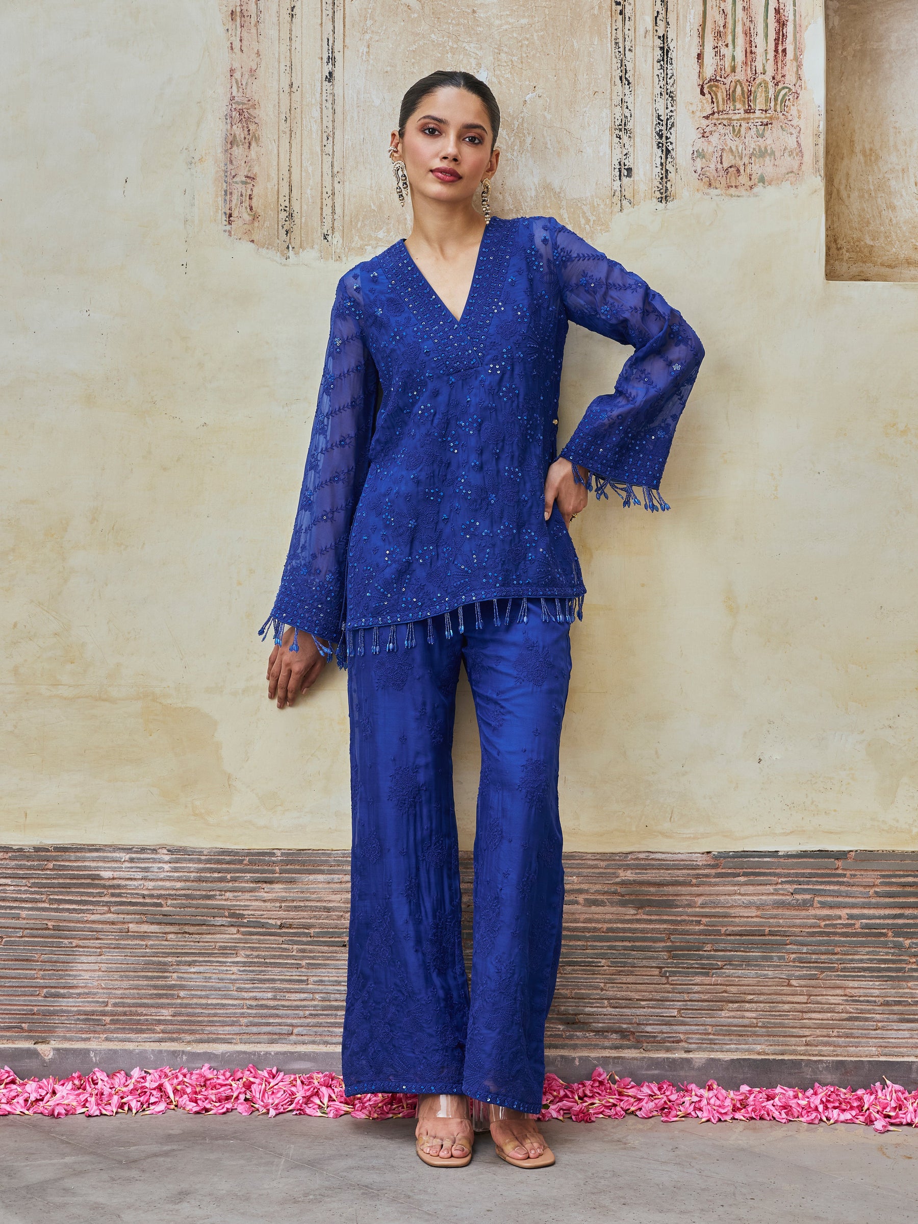 Reja Organza Electric Blue Co-ord Set