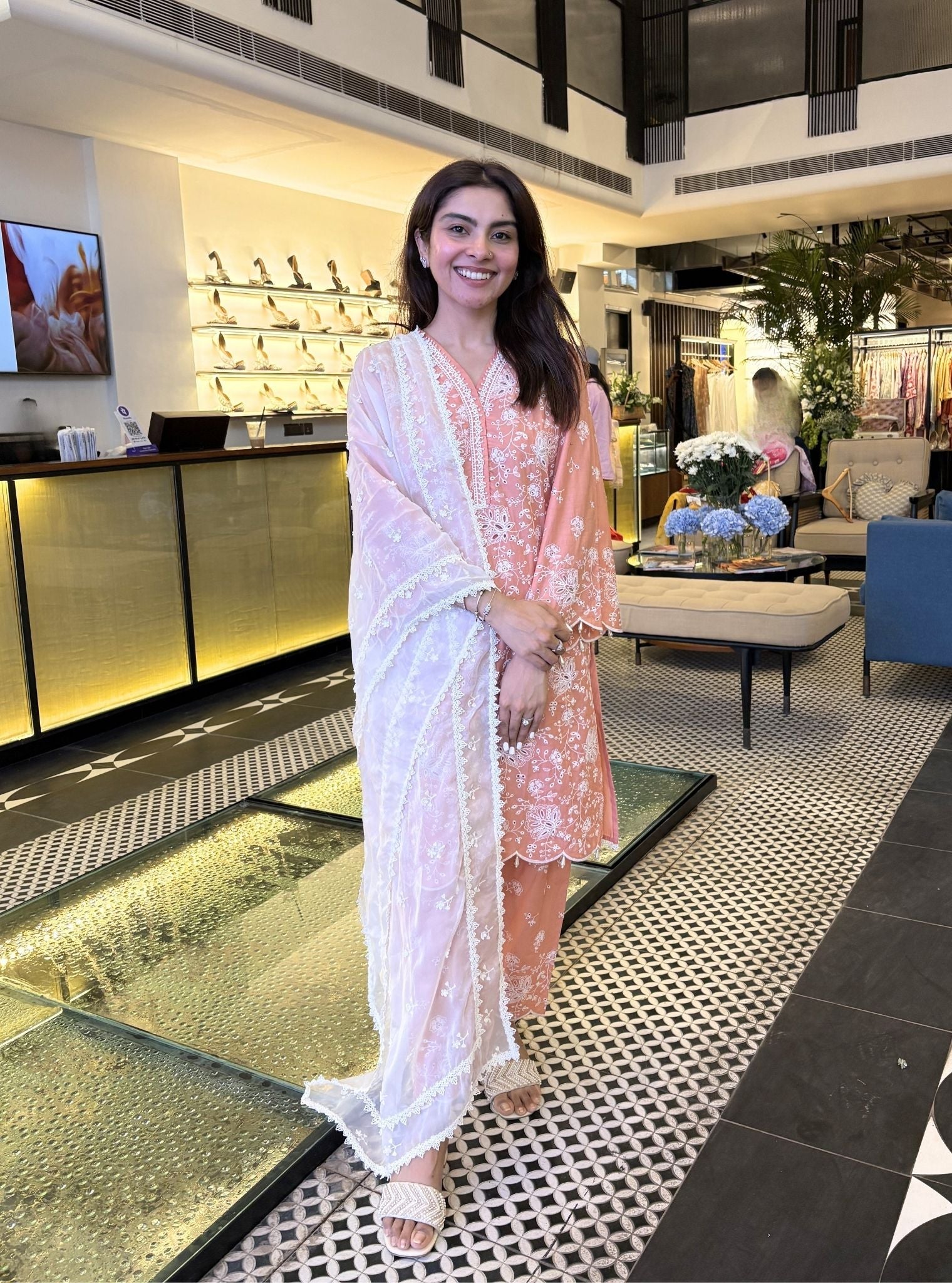 Norwich Supima Cotton Peach Kurta Set