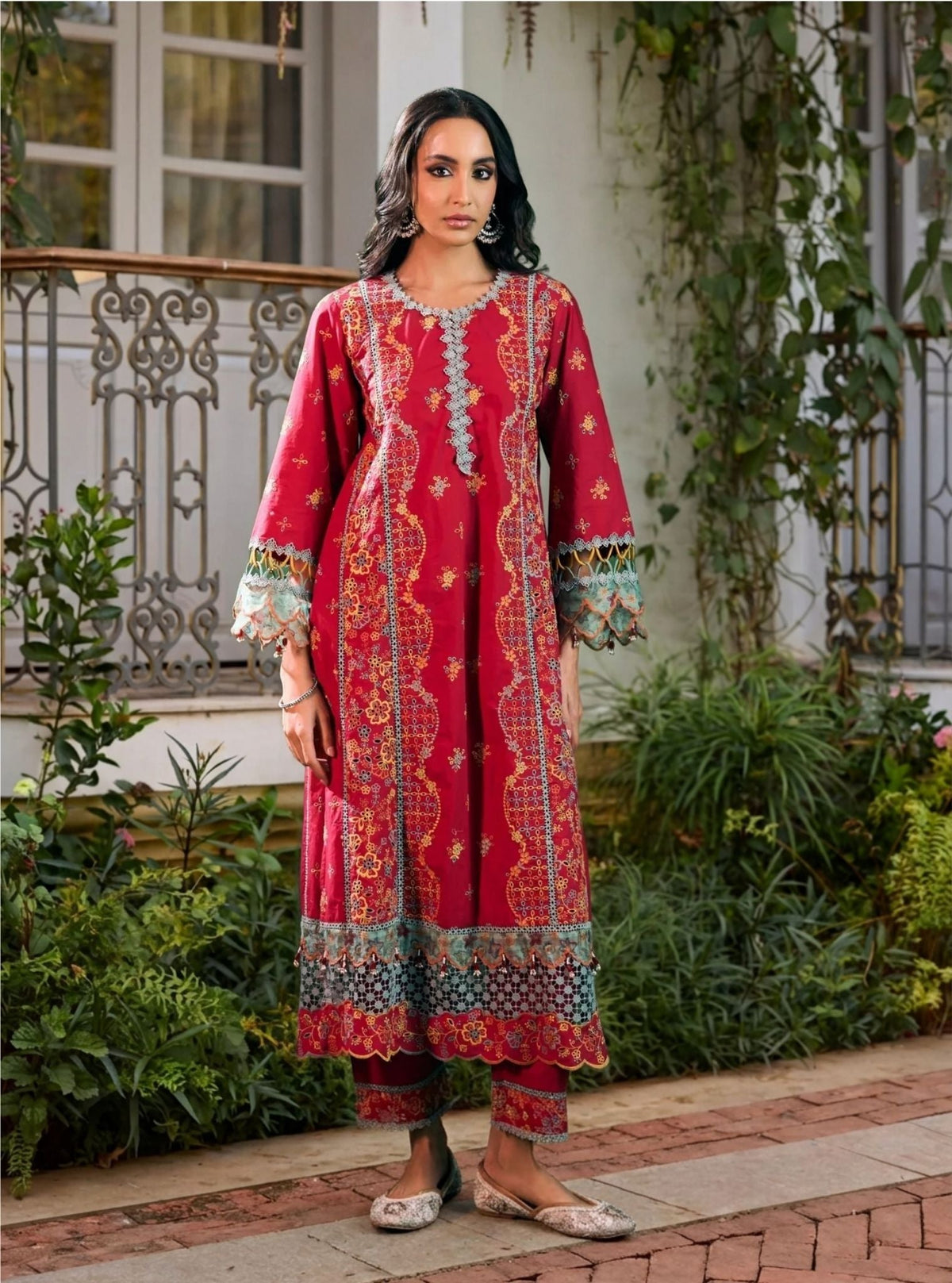 Risa Supima Cotton Red Kurta Set
