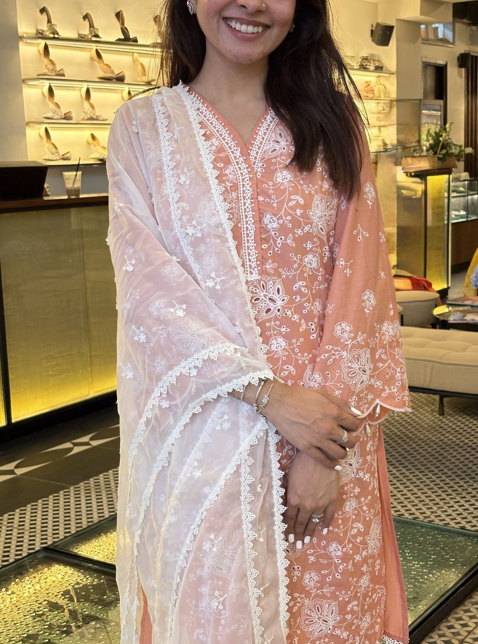 Norwich Supima Cotton Peach Kurta Set