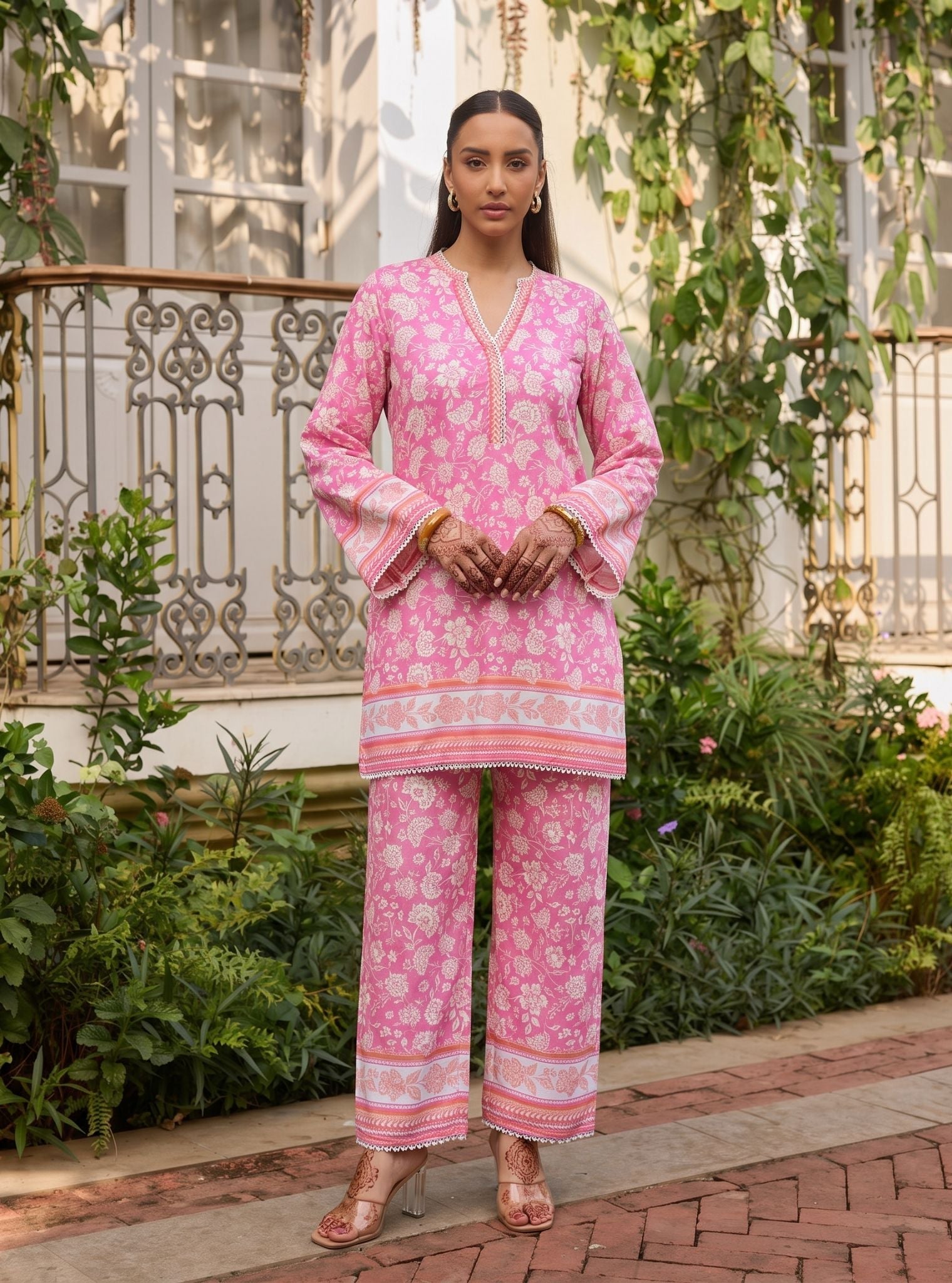 Feya Lawn Printed Pink Co-ord Set