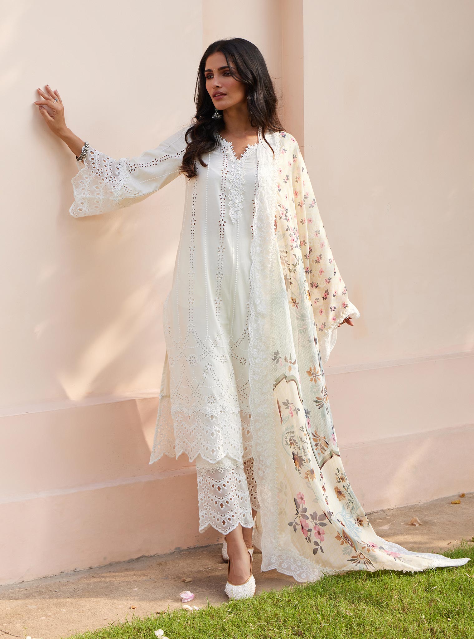 Mulmul Pima Vachi Off White Kurta