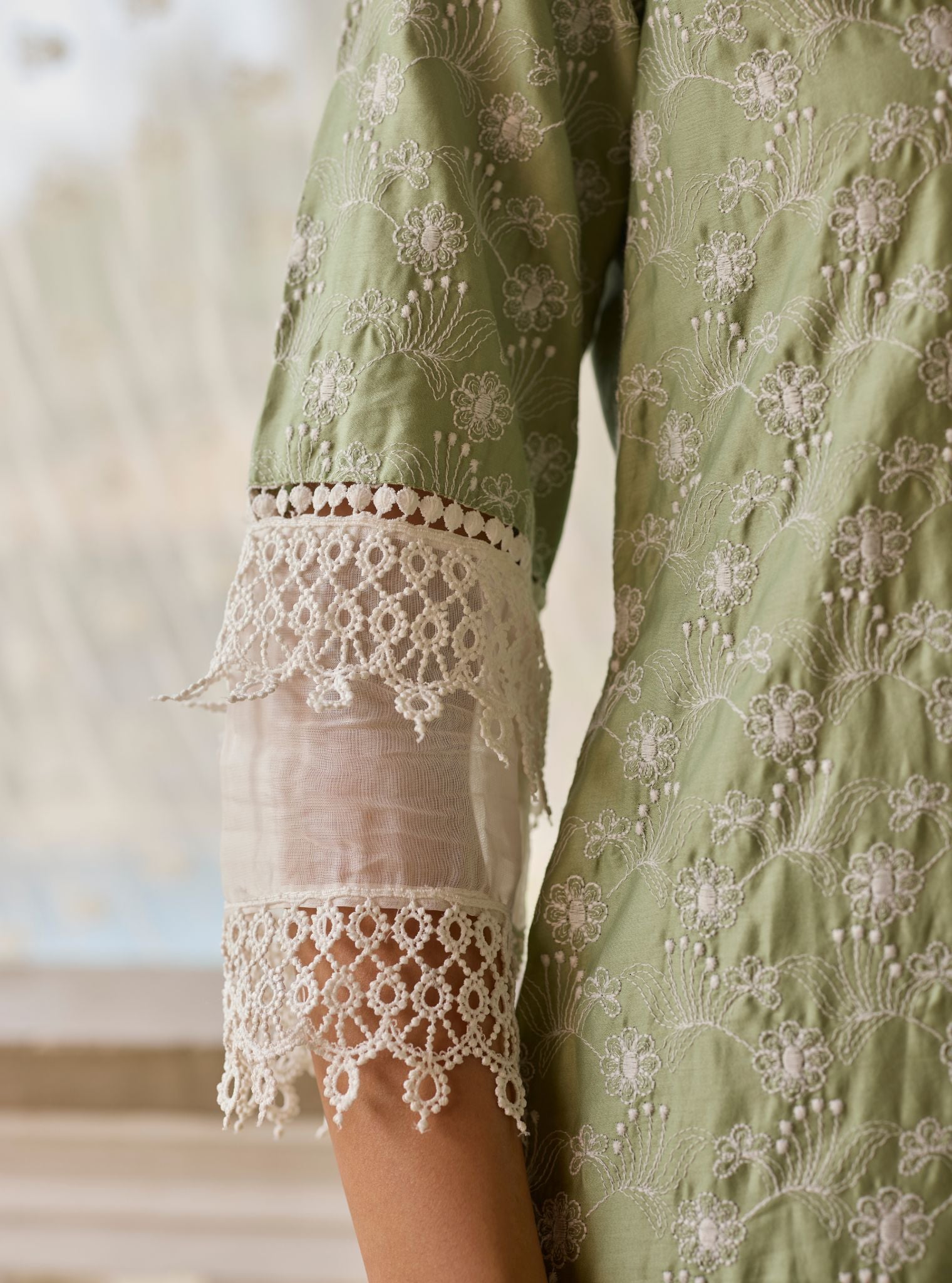 Ivy Supima Cotton Green Kurta Set