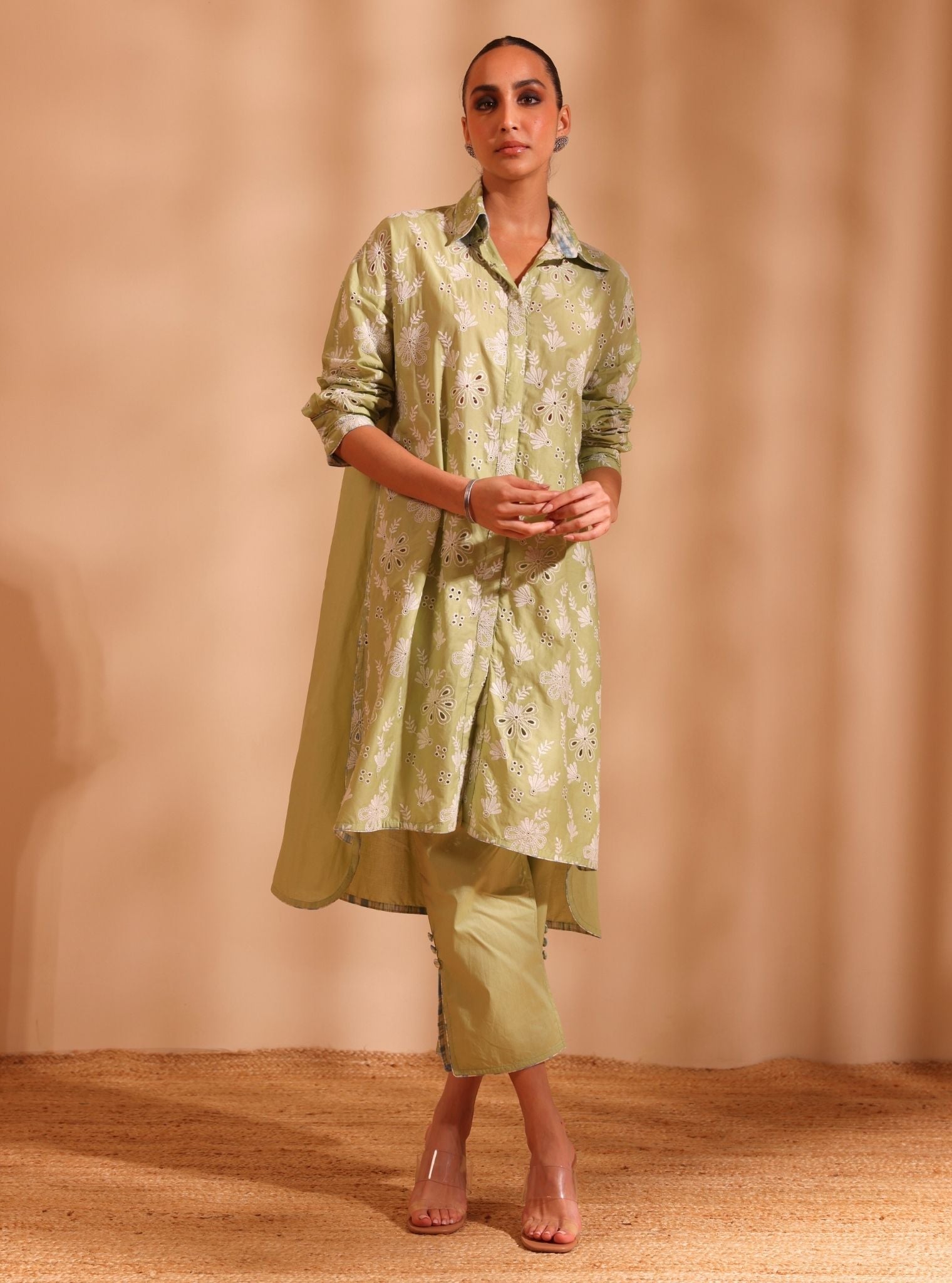 Niva Supima Cotton Green Kurta Set