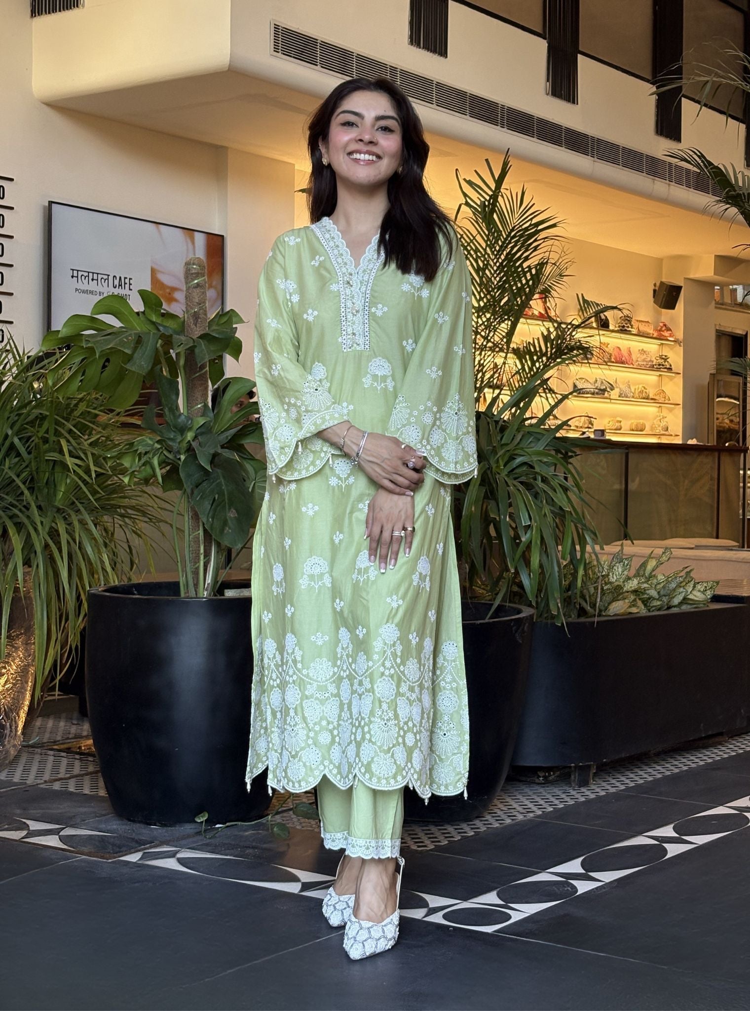 Bageecha Supima Cotton Green Kurta Set