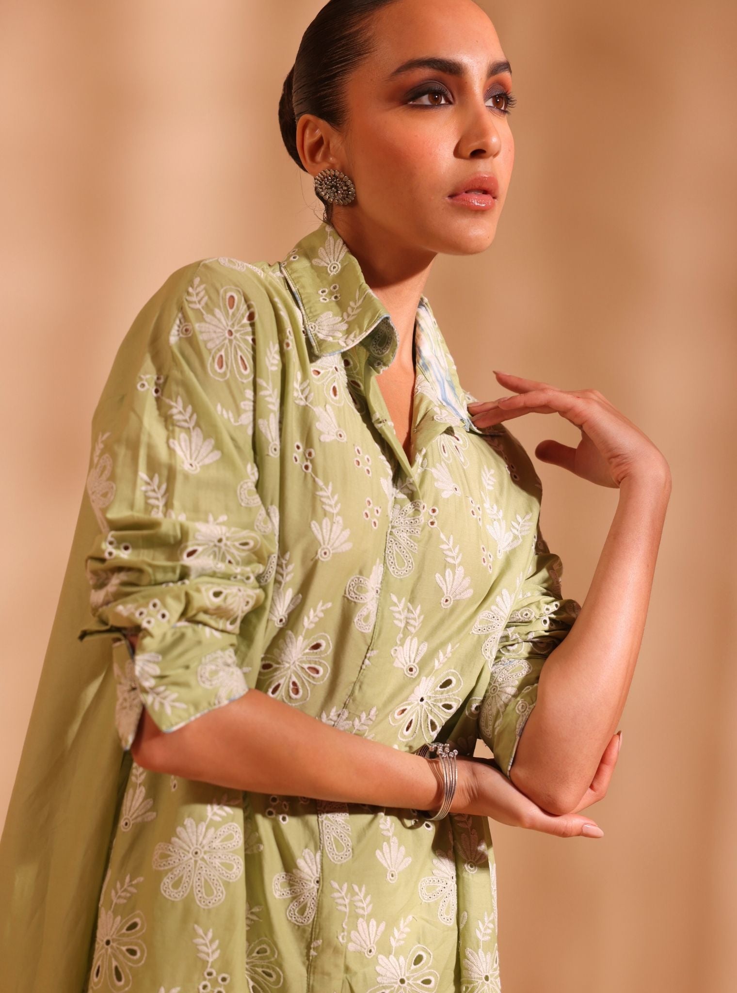 Niva Supima Cotton Green Kurta Set