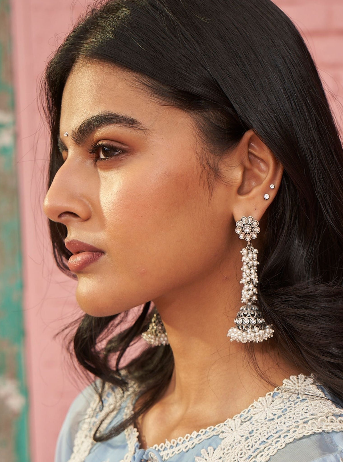 Pure Silver Keya Jhumki
