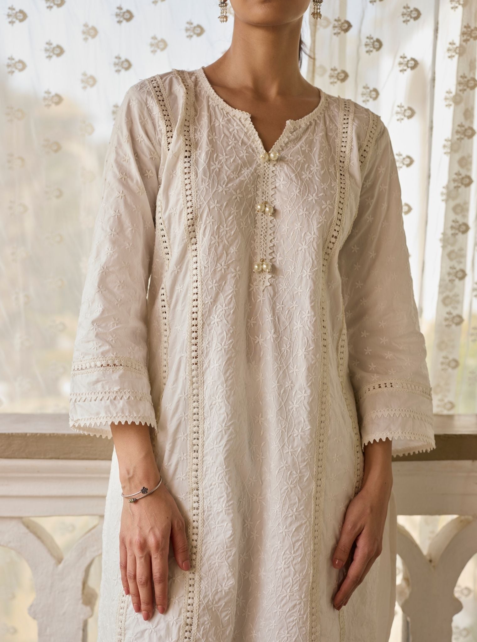 Moira Supima Cotton White Kurta Set