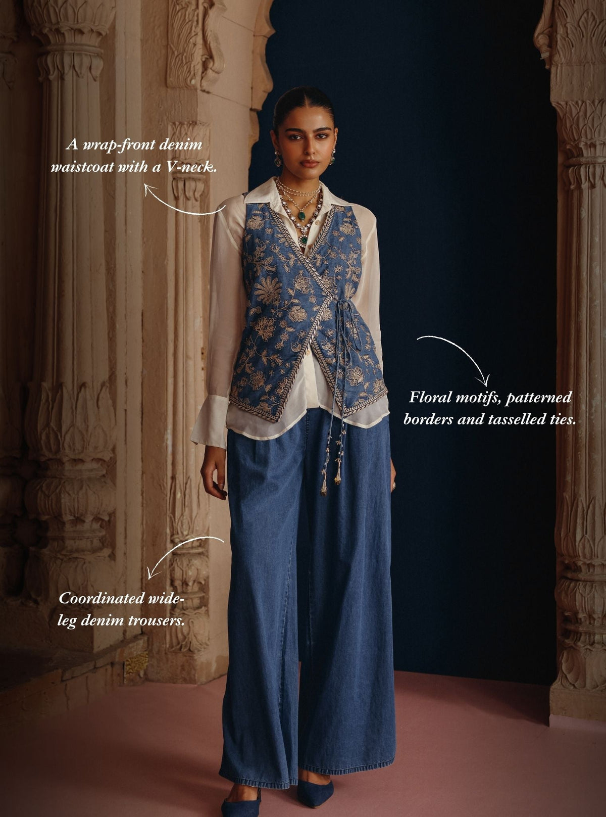 Dhuni Denim Waistcoat with Pants