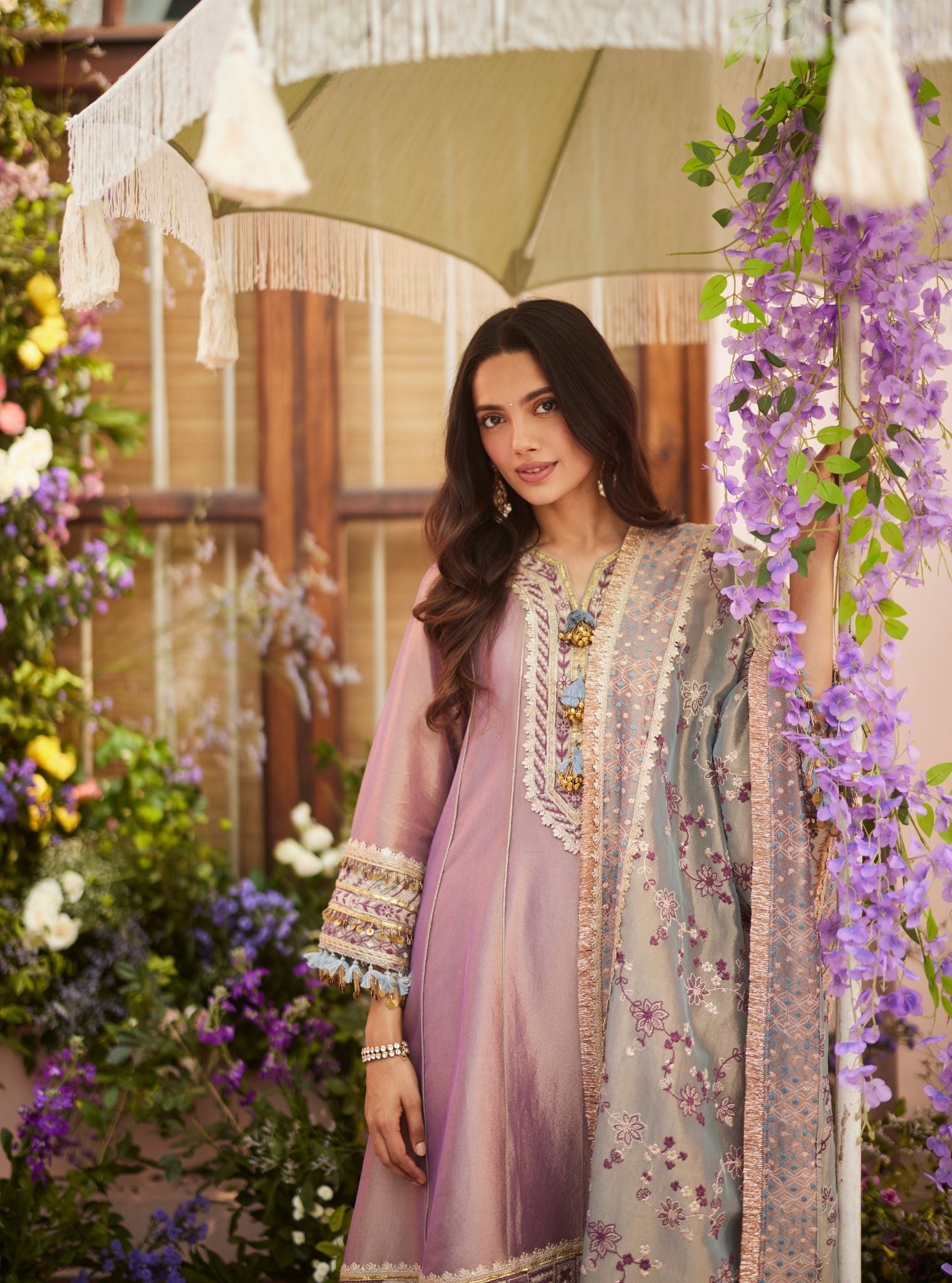 Tissue Shamili Lavender Kurta Set