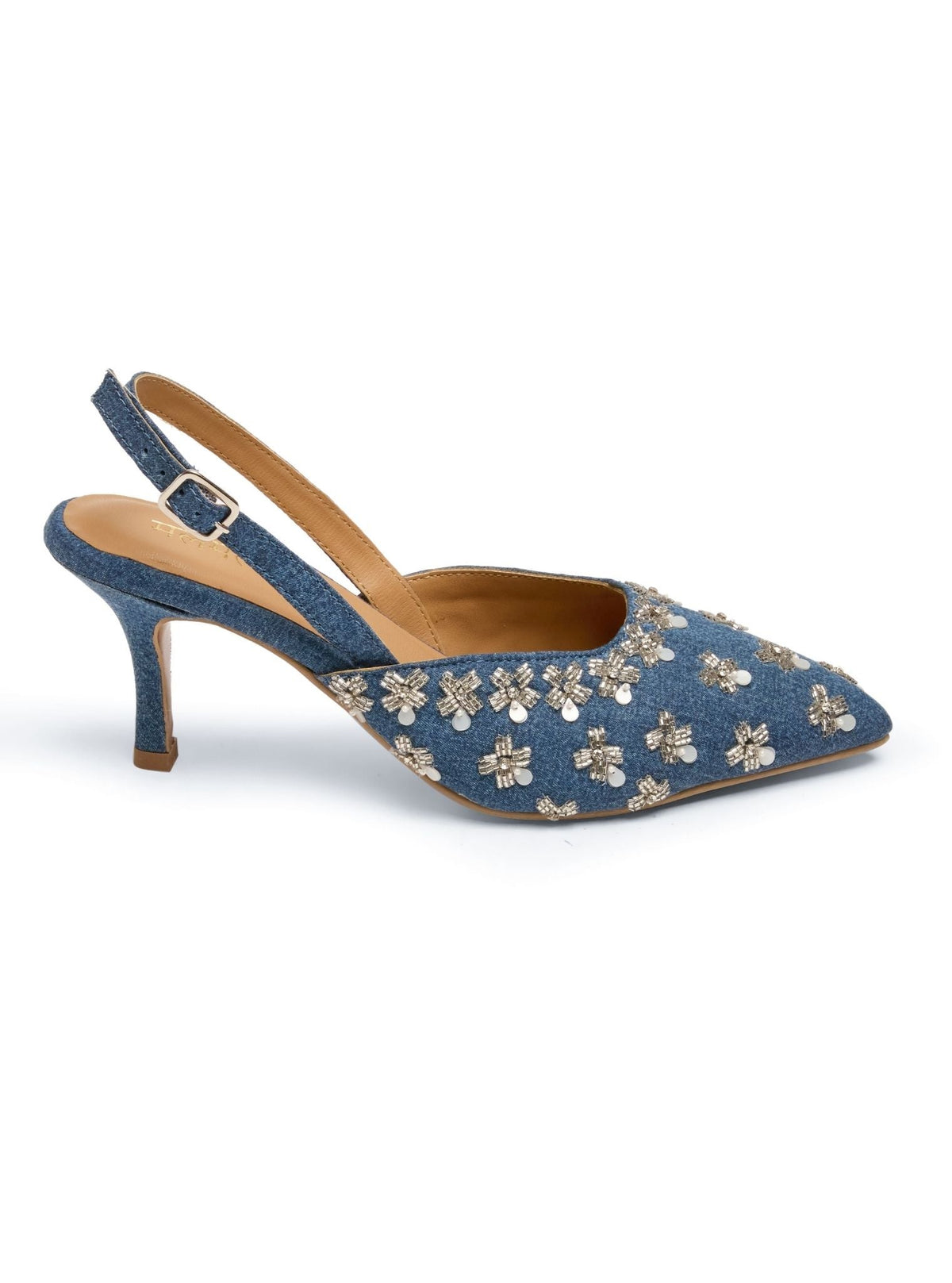 Iris Denim Vegan Pointy Heel