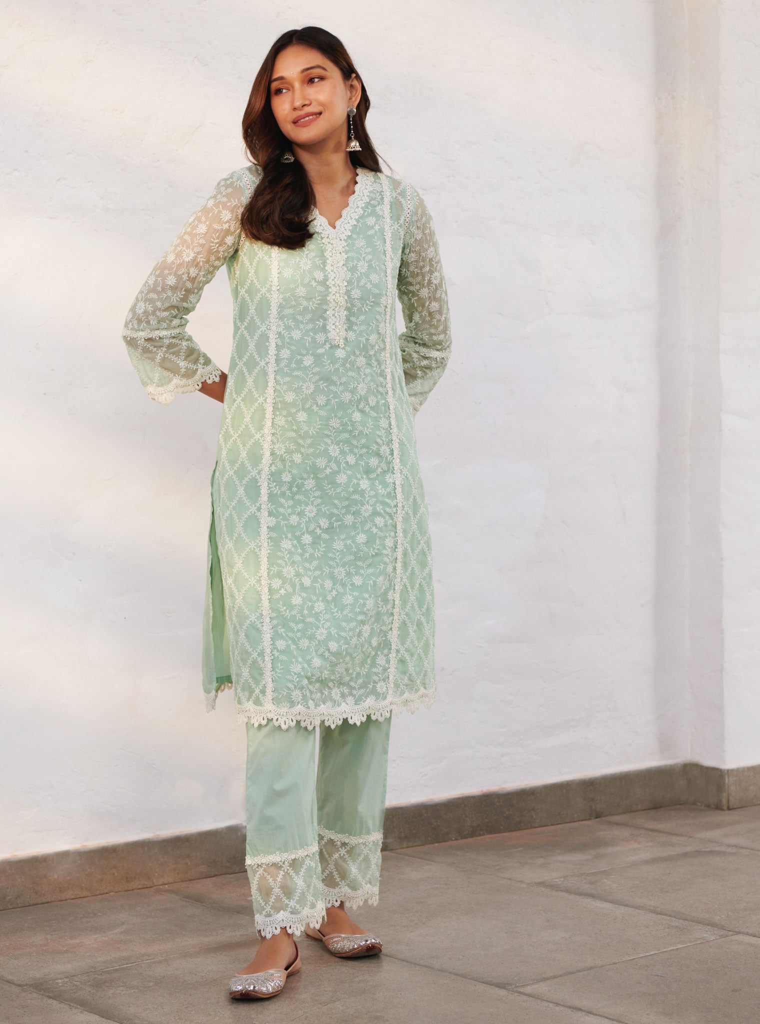 Mulmul Organza Sunderland Kurta