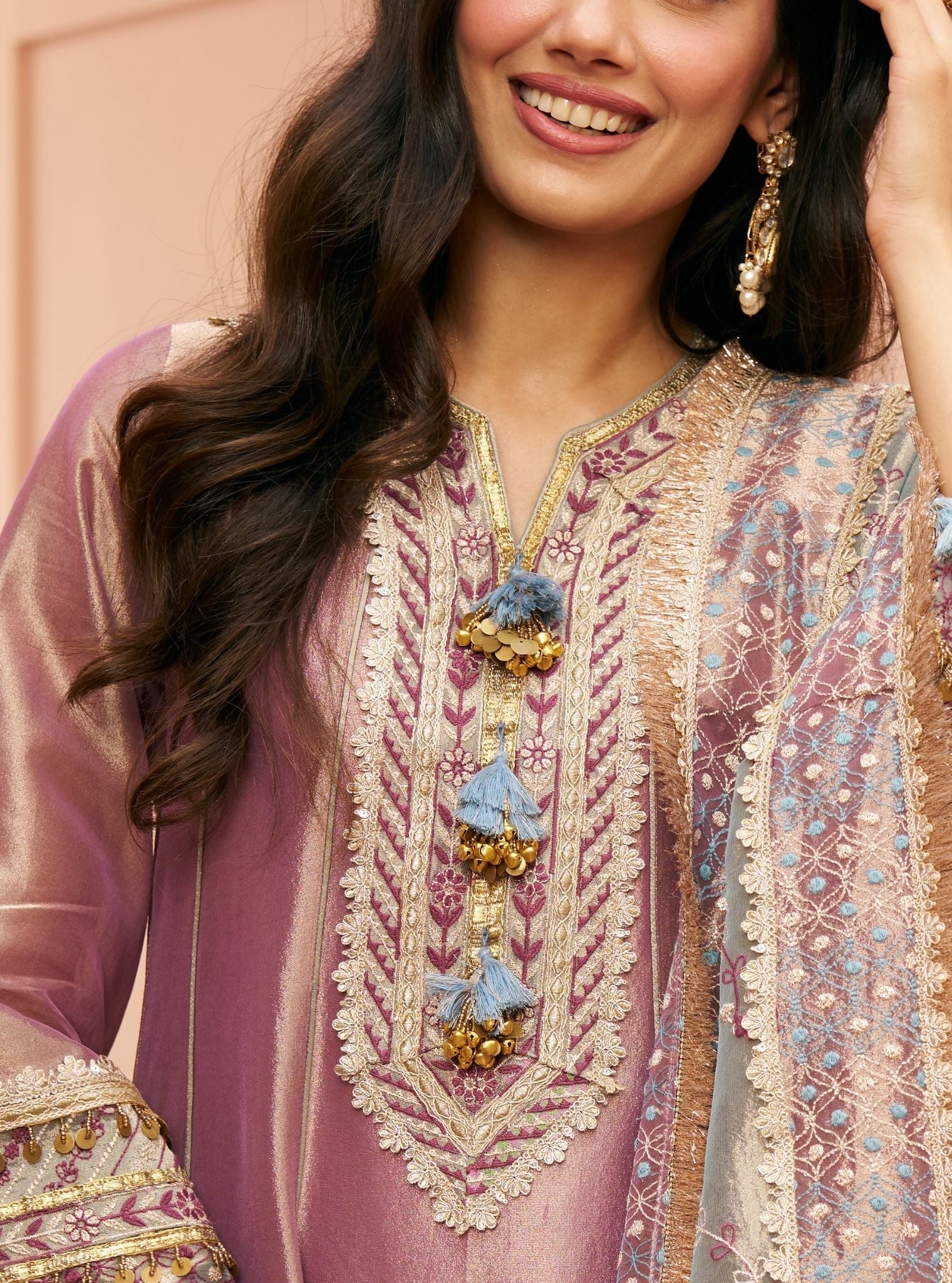 Tissue Shamili Lavender Kurta Set