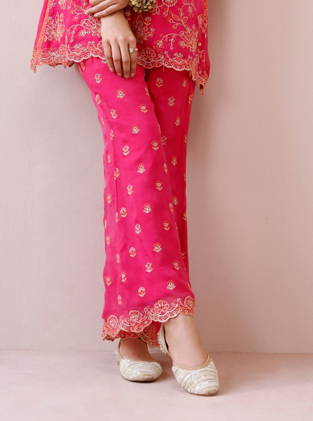 Alouette Organza Fuchsia Co-Ord Set