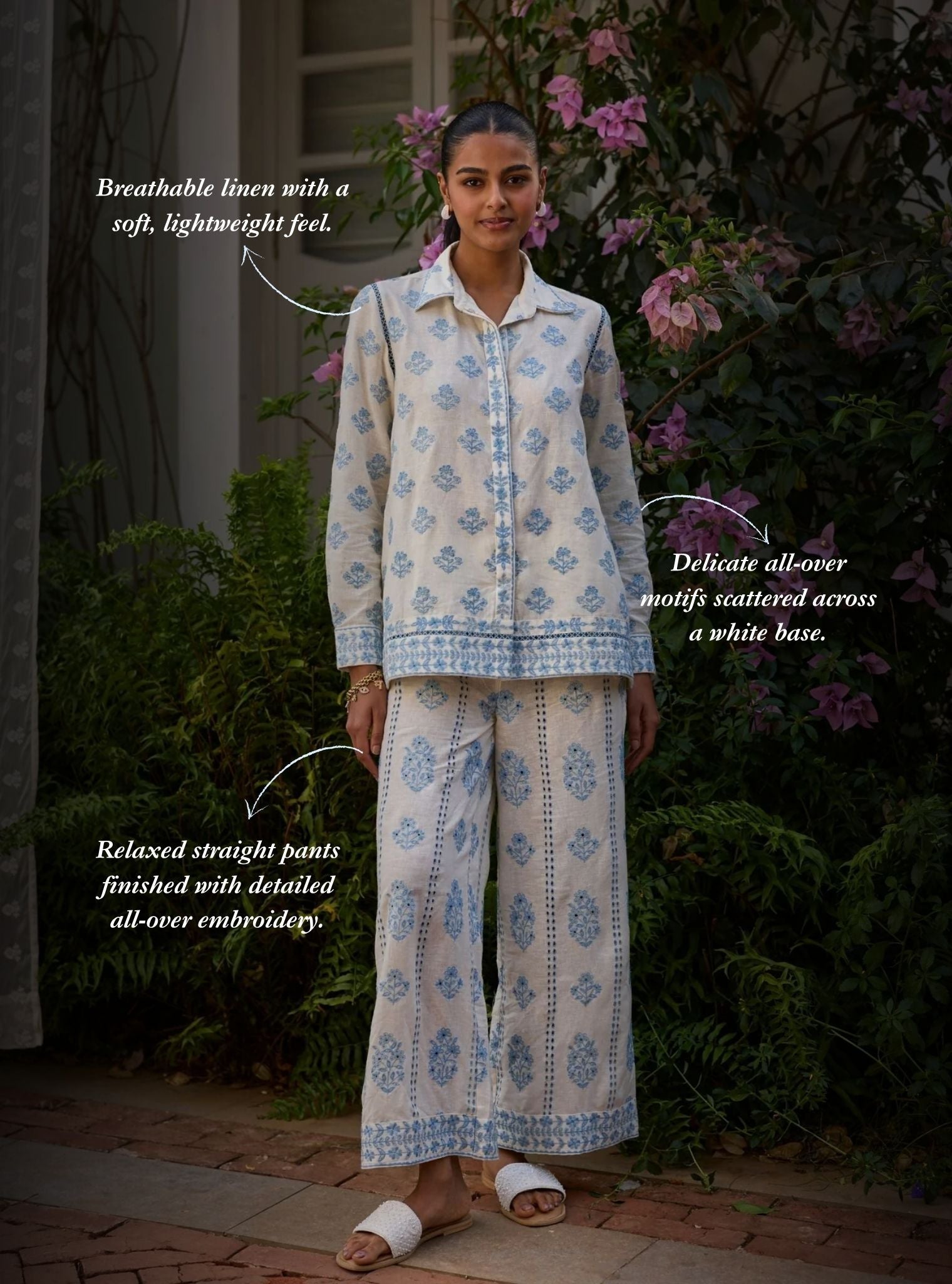 Vaani Linen Off White Co-Ord Set