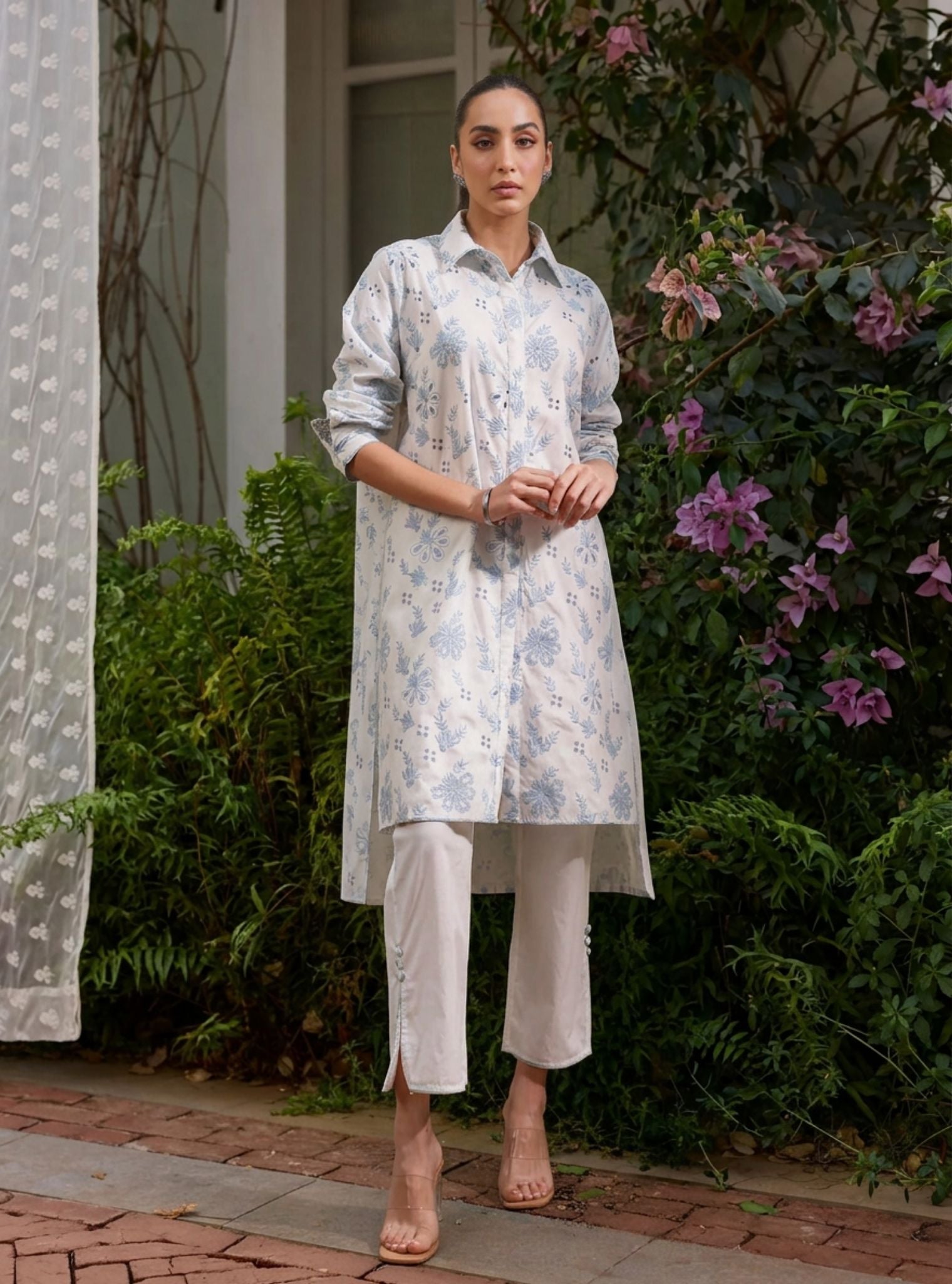 Niva Supima Cotton Stark White Long Co-ord Set