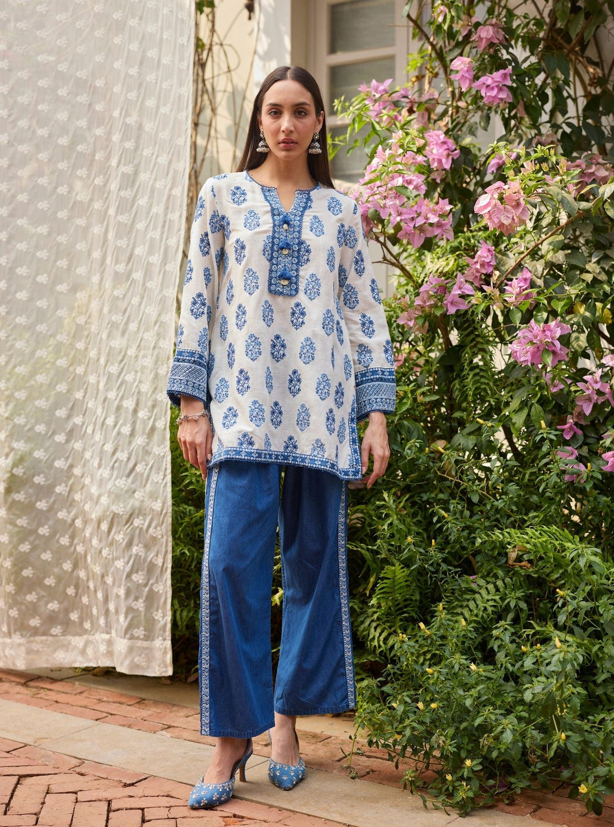 Rano Linen Off White Kurta Set