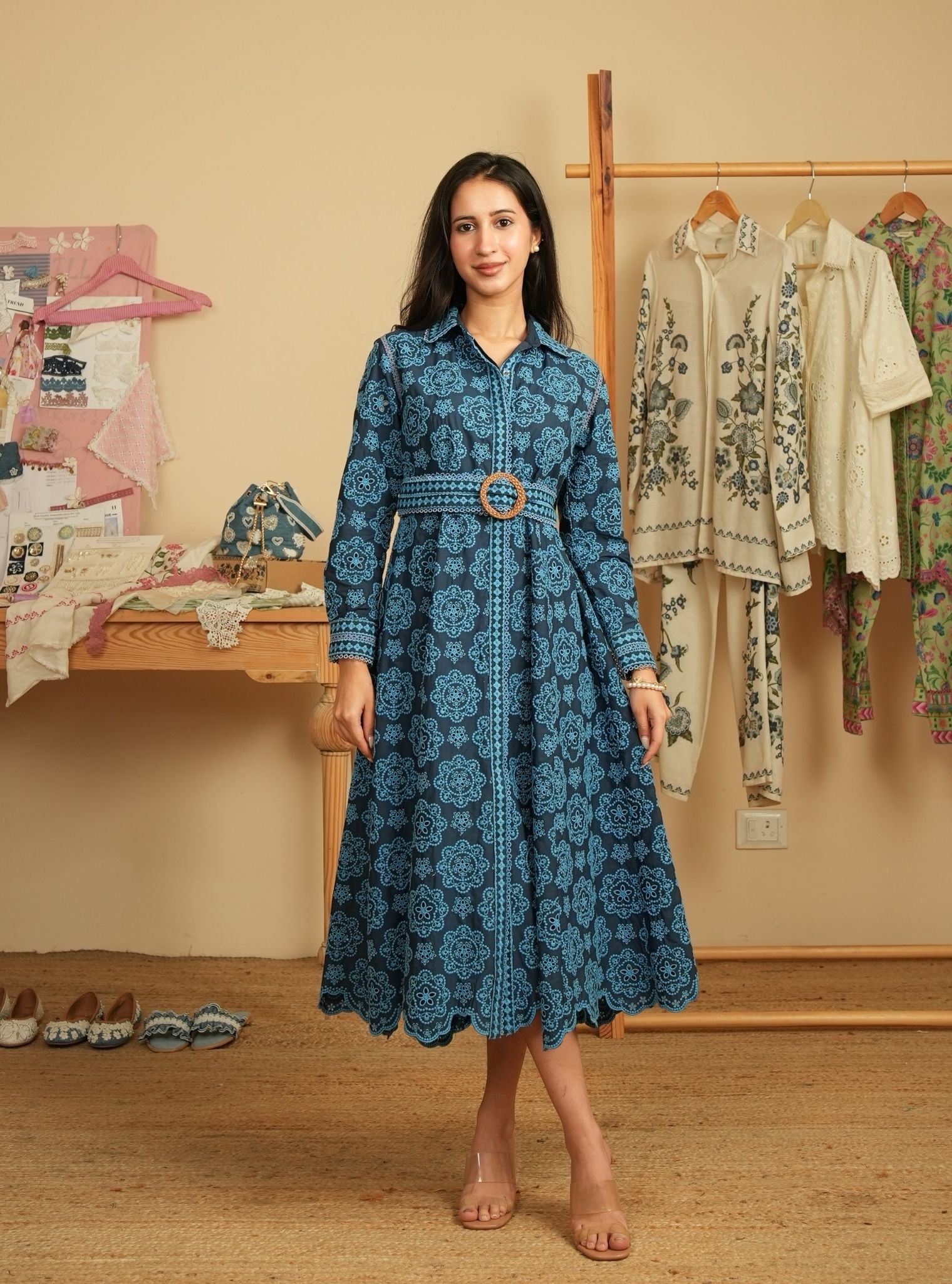 Sansa Supima Cotton Navy Dress