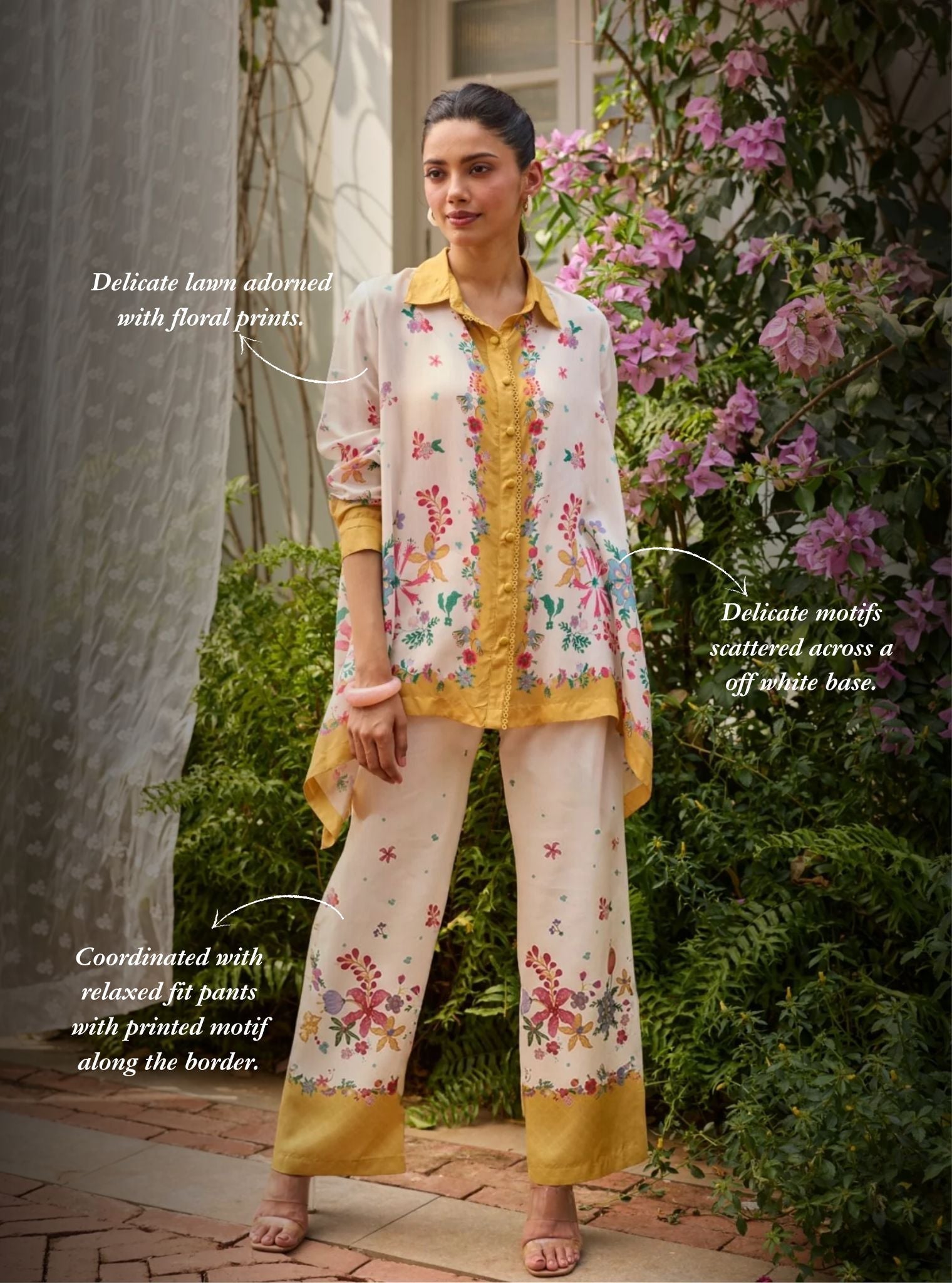 Adhvi Lawn Off White Co-ord Set
