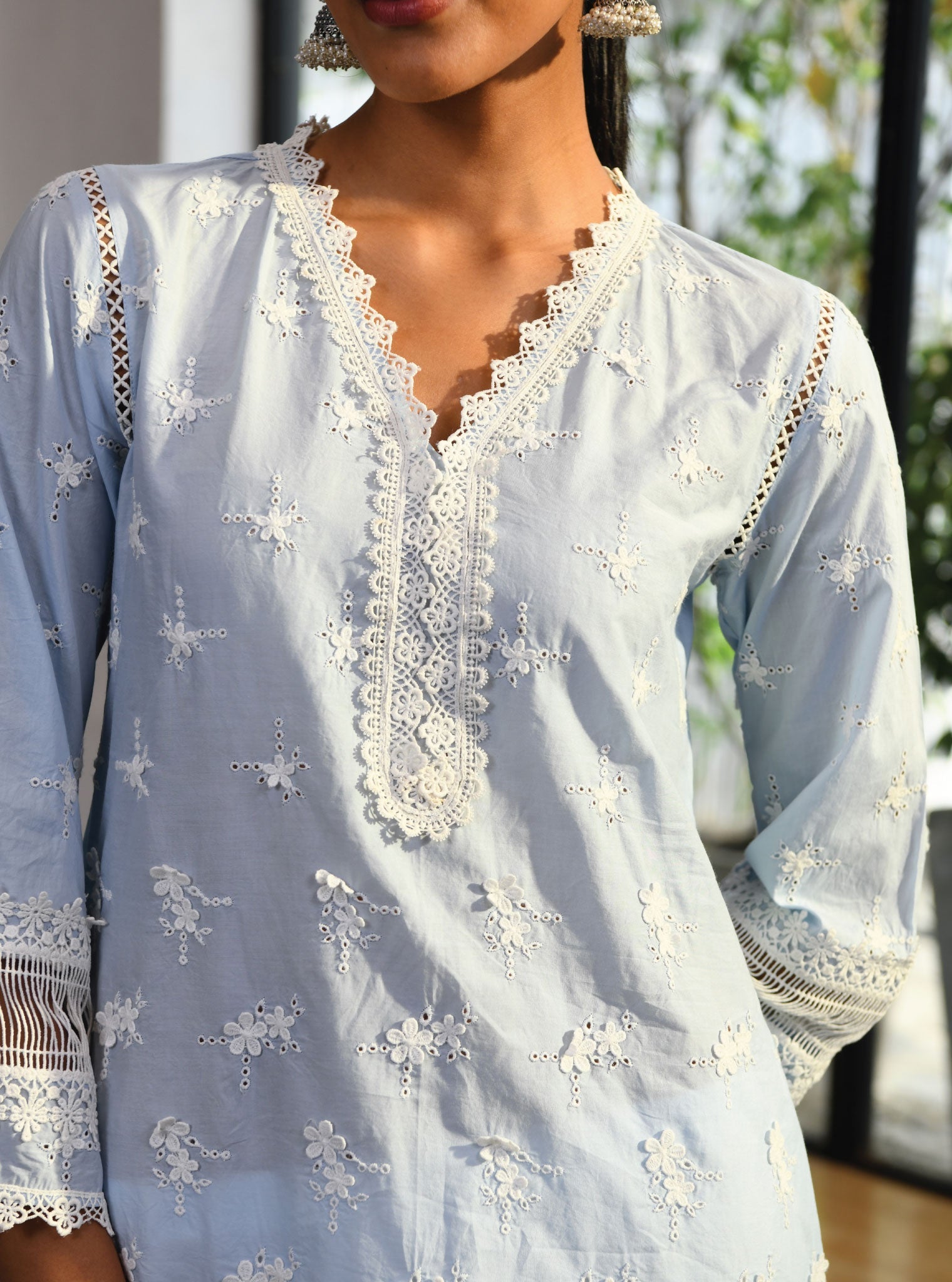 Salisbury Supima Cotton Blue Kurta Set