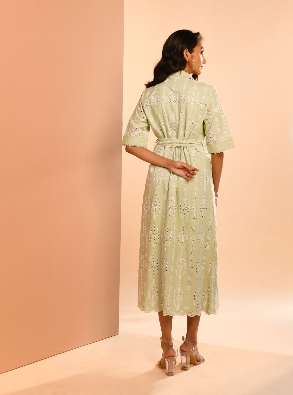 Rosaria Supima Cotton Green Long Dress