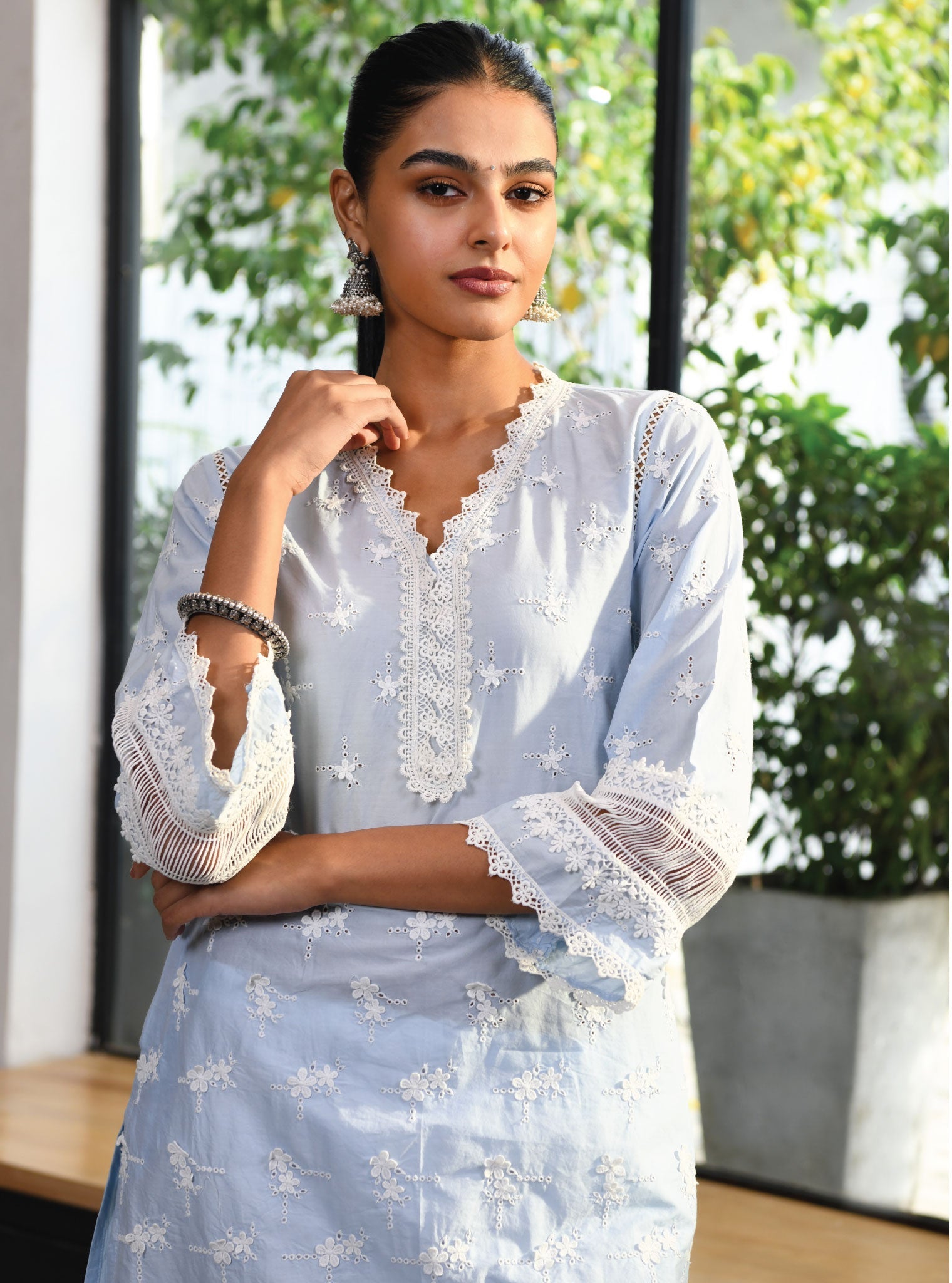 Salisbury Supima Cotton Blue Kurta Set