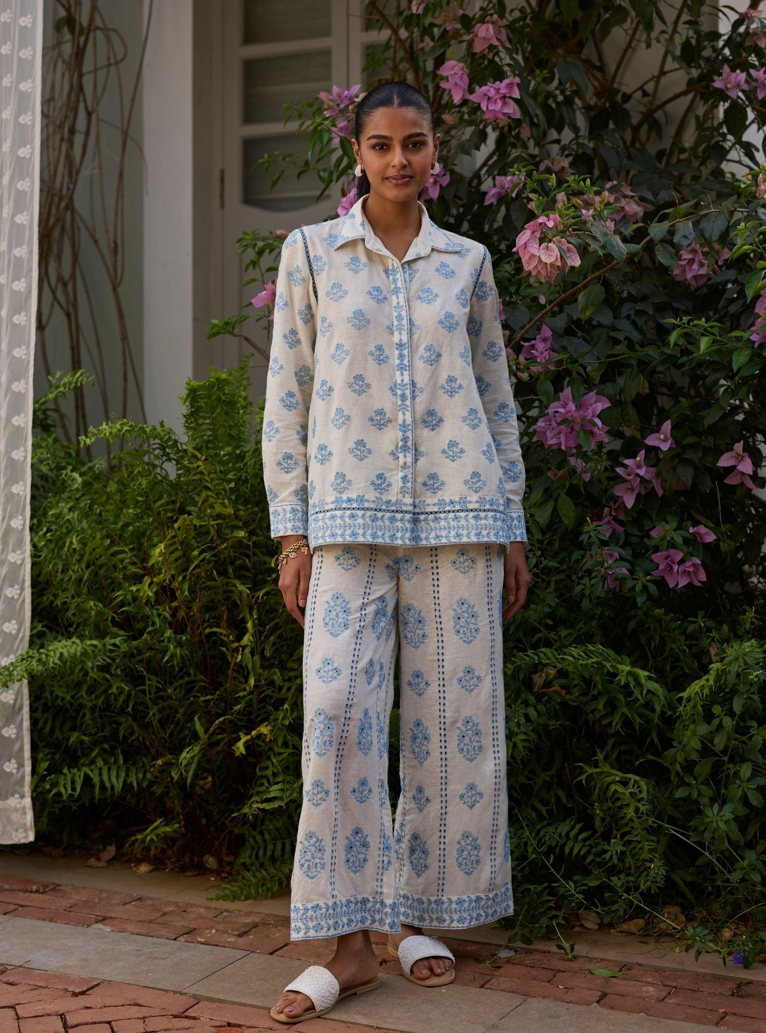 Vaani Linen Off White Co-Ord Set