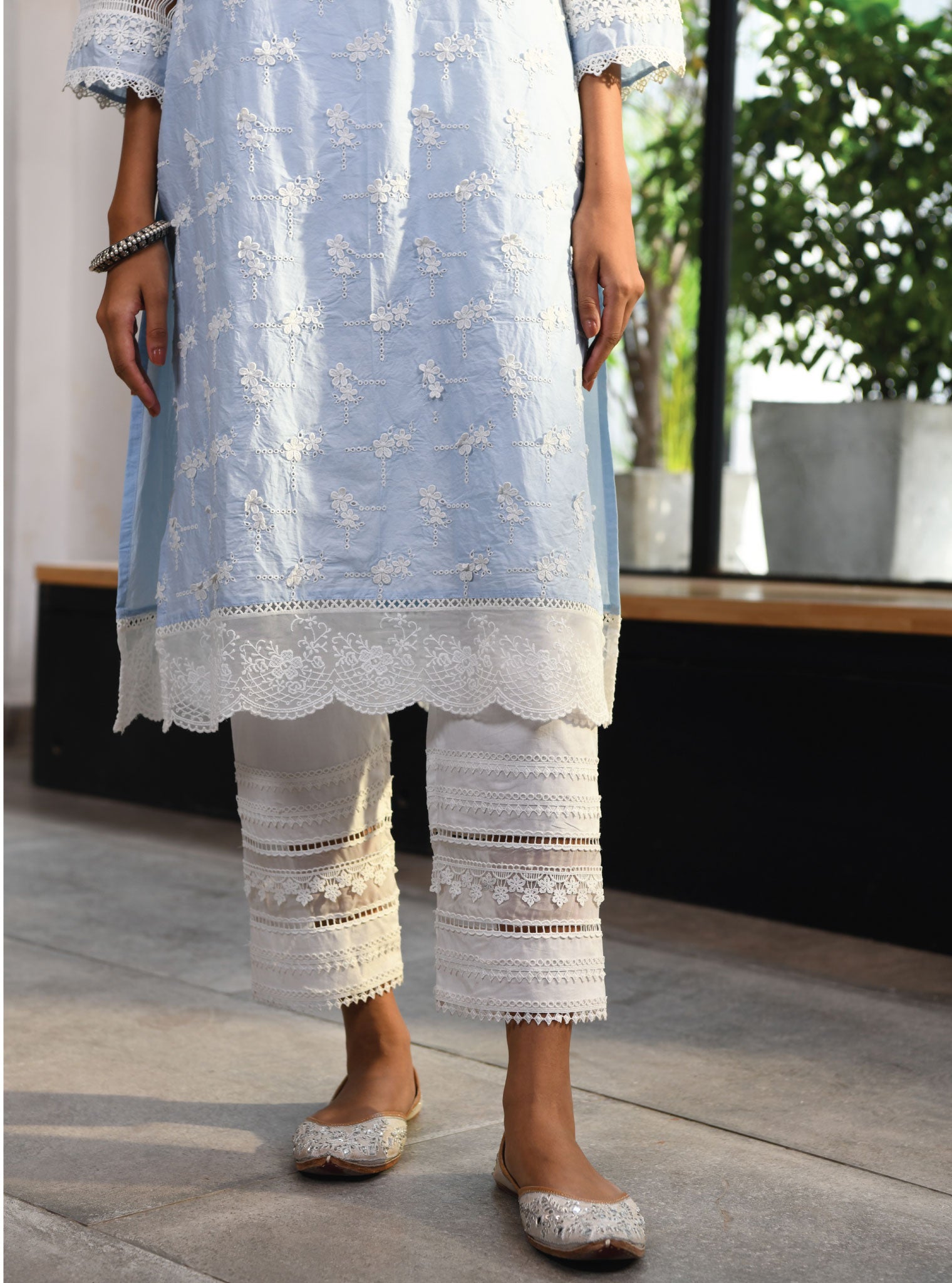 Salisbury Supima Cotton Blue Kurta Set