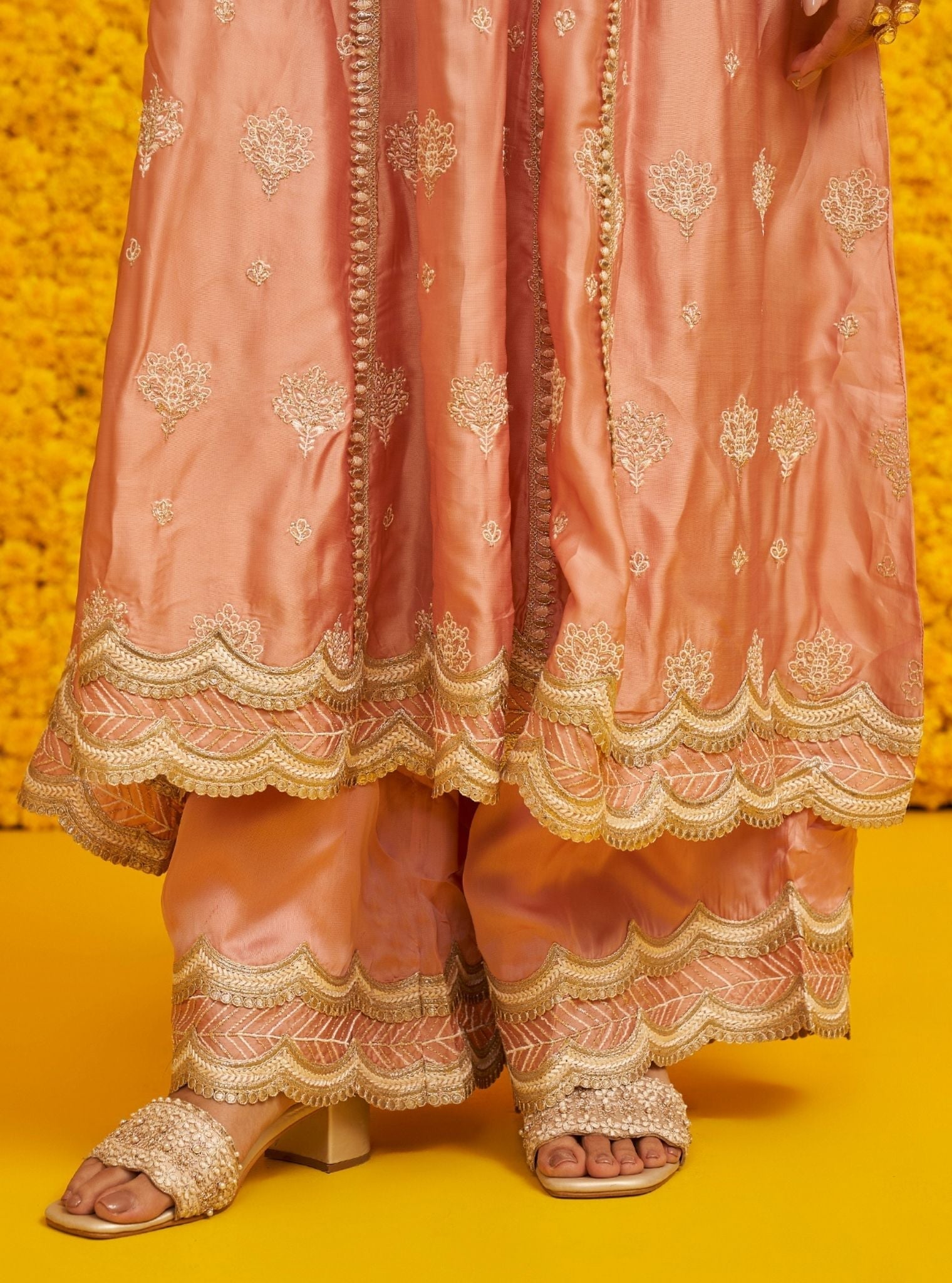 Palki Organza Satin Pink Kurta Set