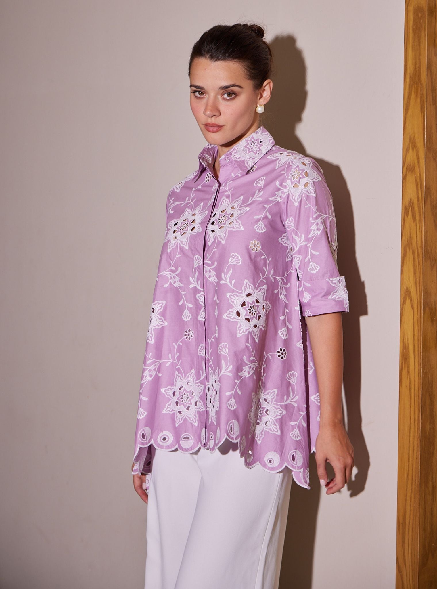 Eve Iconic Supima Cotton Lilac Shirt