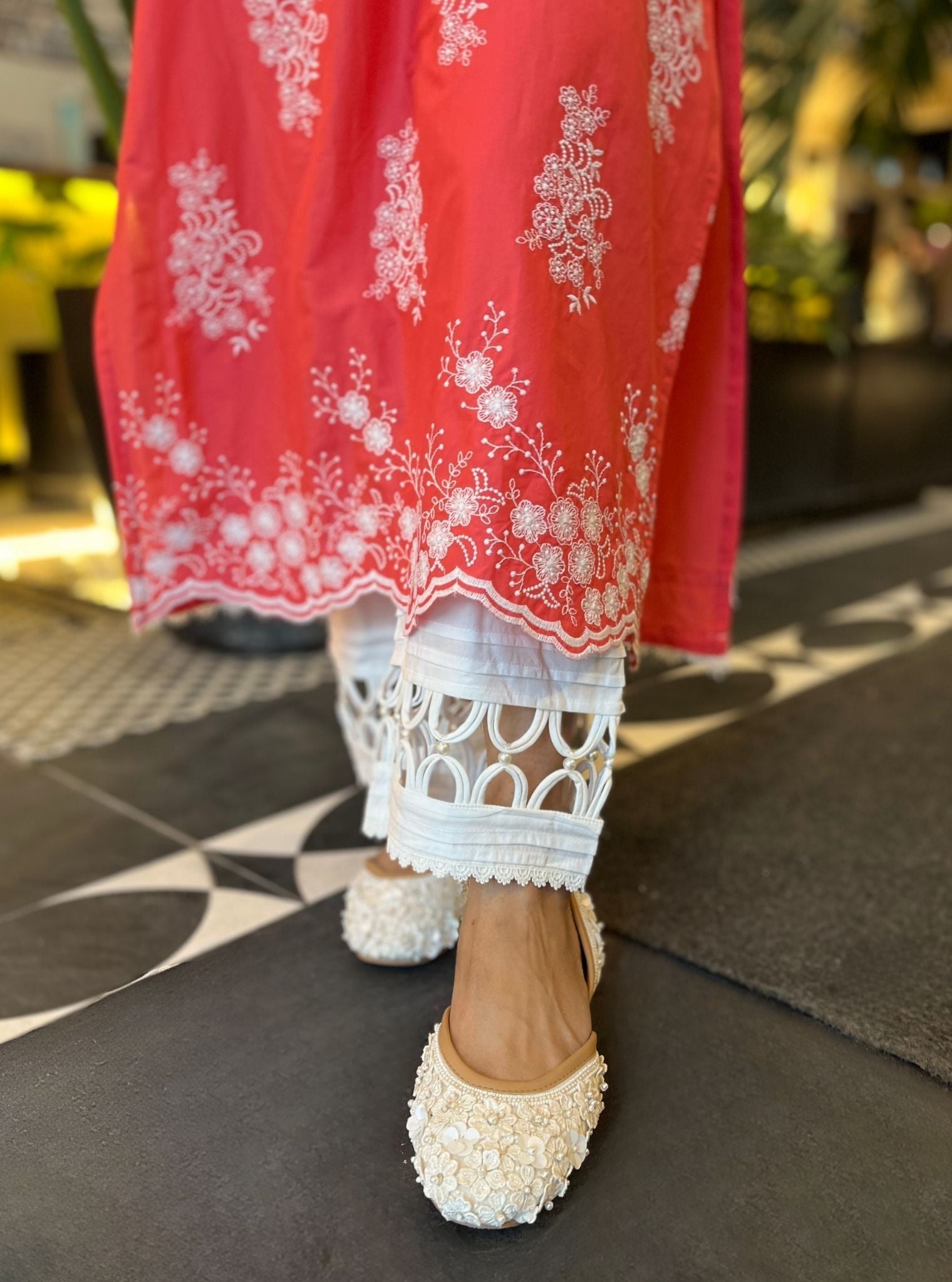 Perla Supima Cotton Fuschia Kurta With Fiza Pant