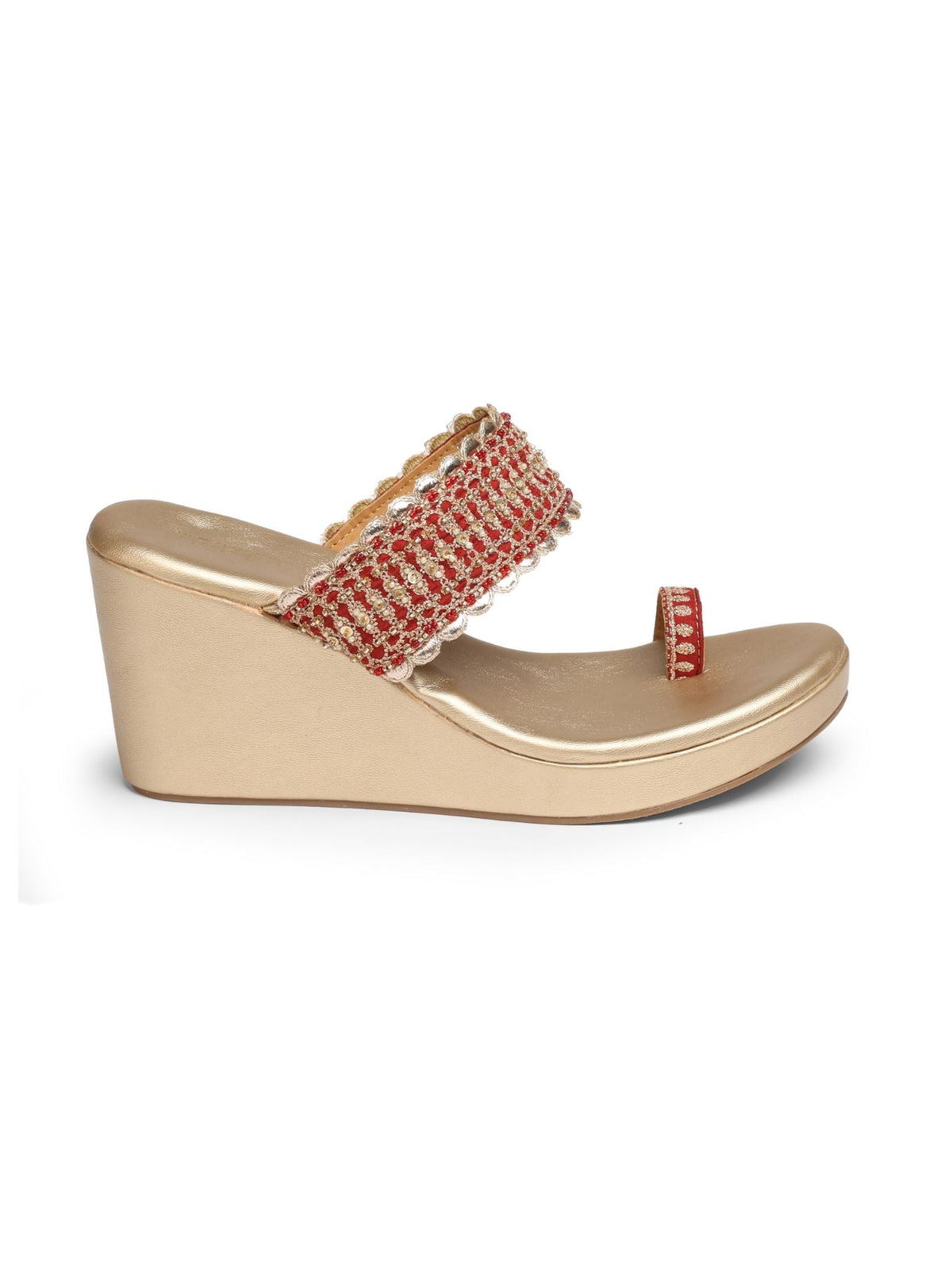 Stand by me Red Vegan Wedge Heel